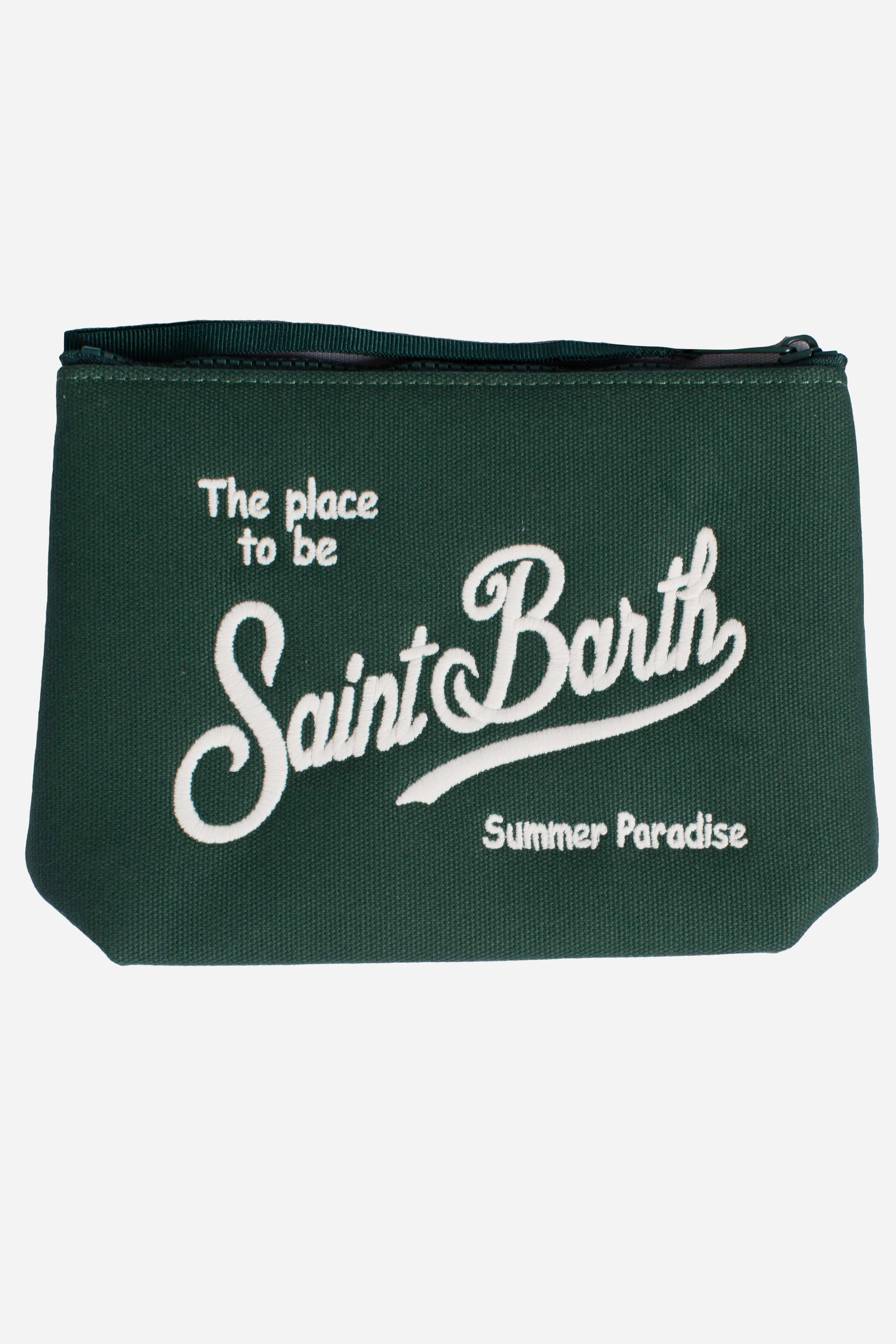 Pochette Aline in canvas green