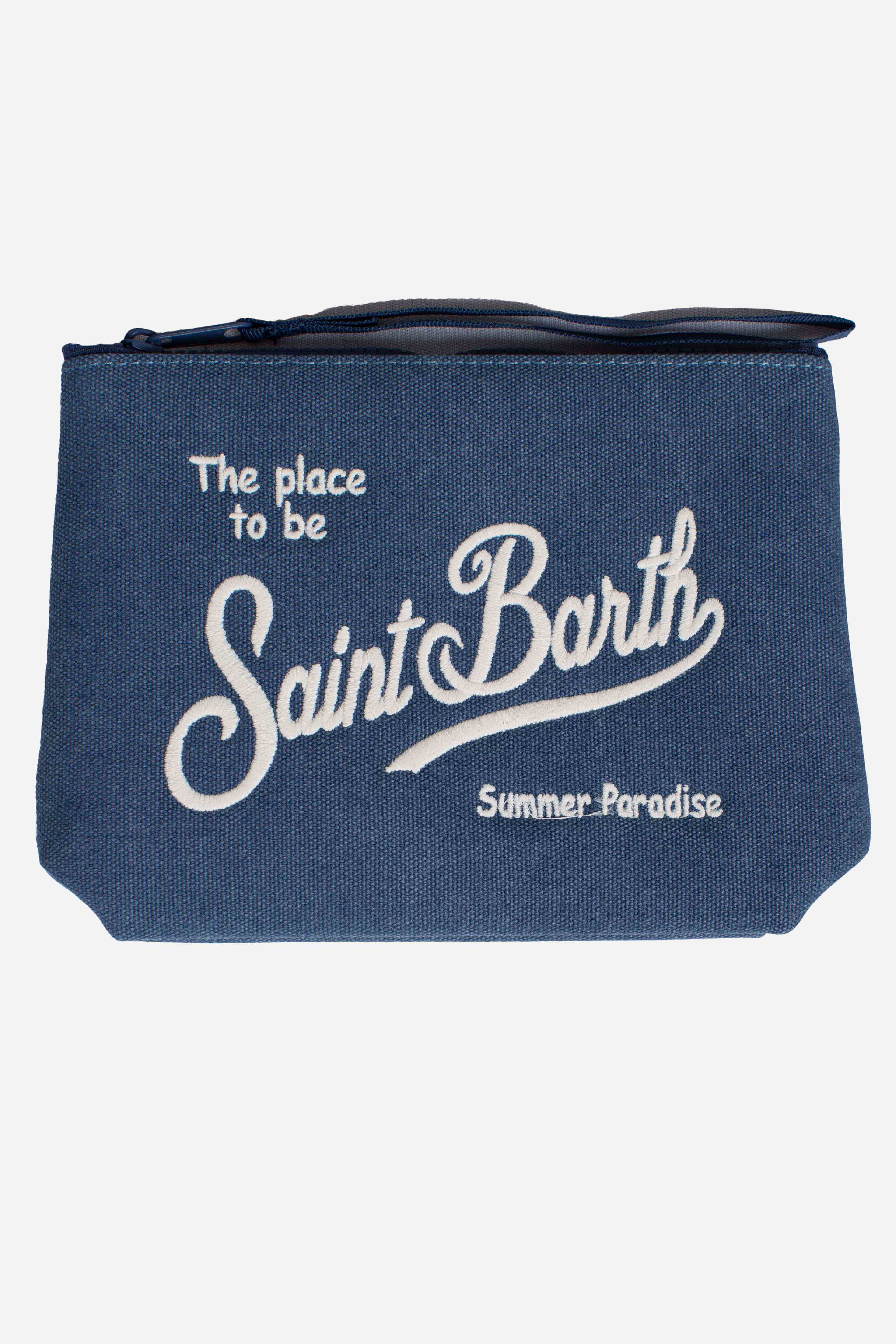 Pochette Aline in canvas blu denim