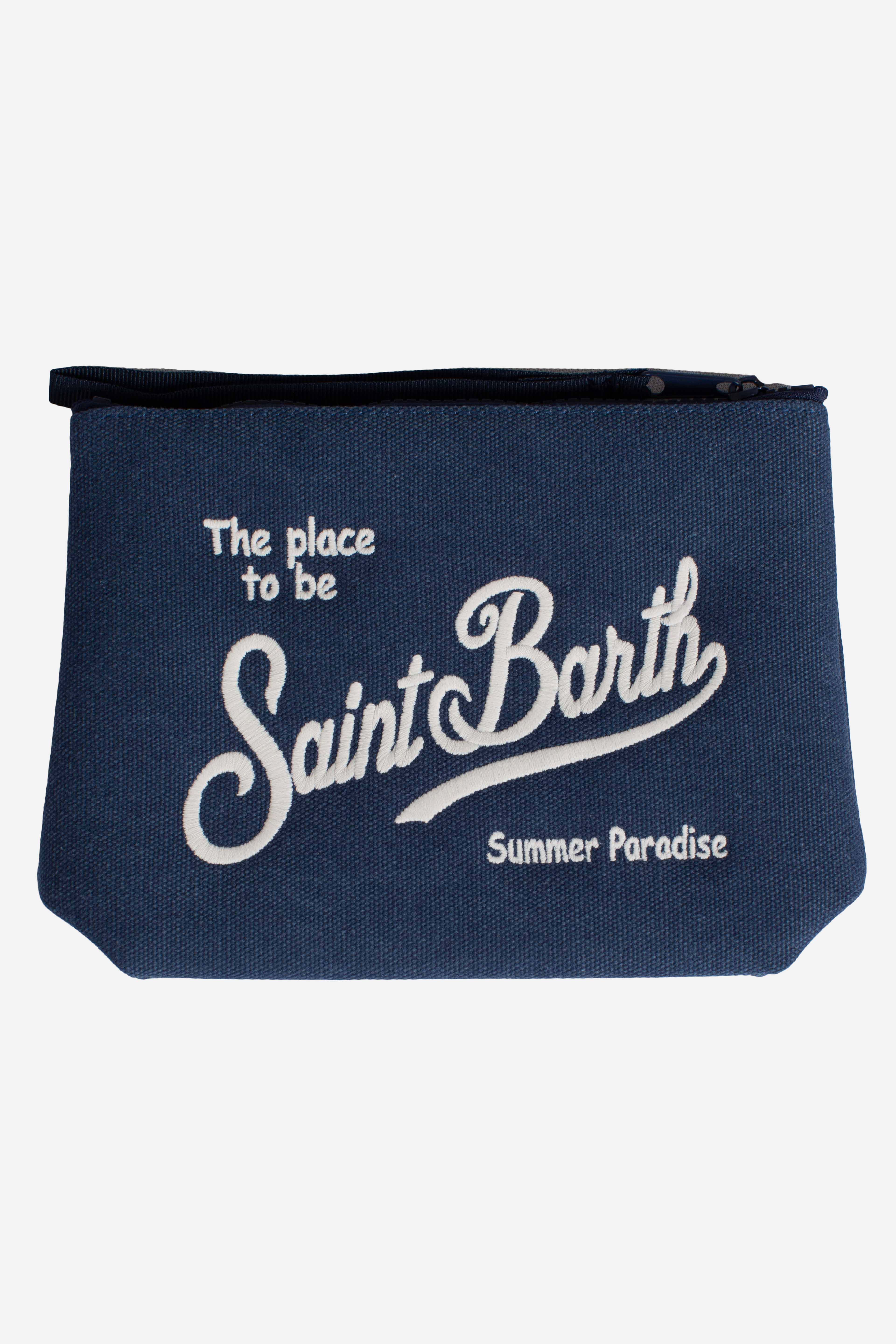 Pochette Aline in canvas blu