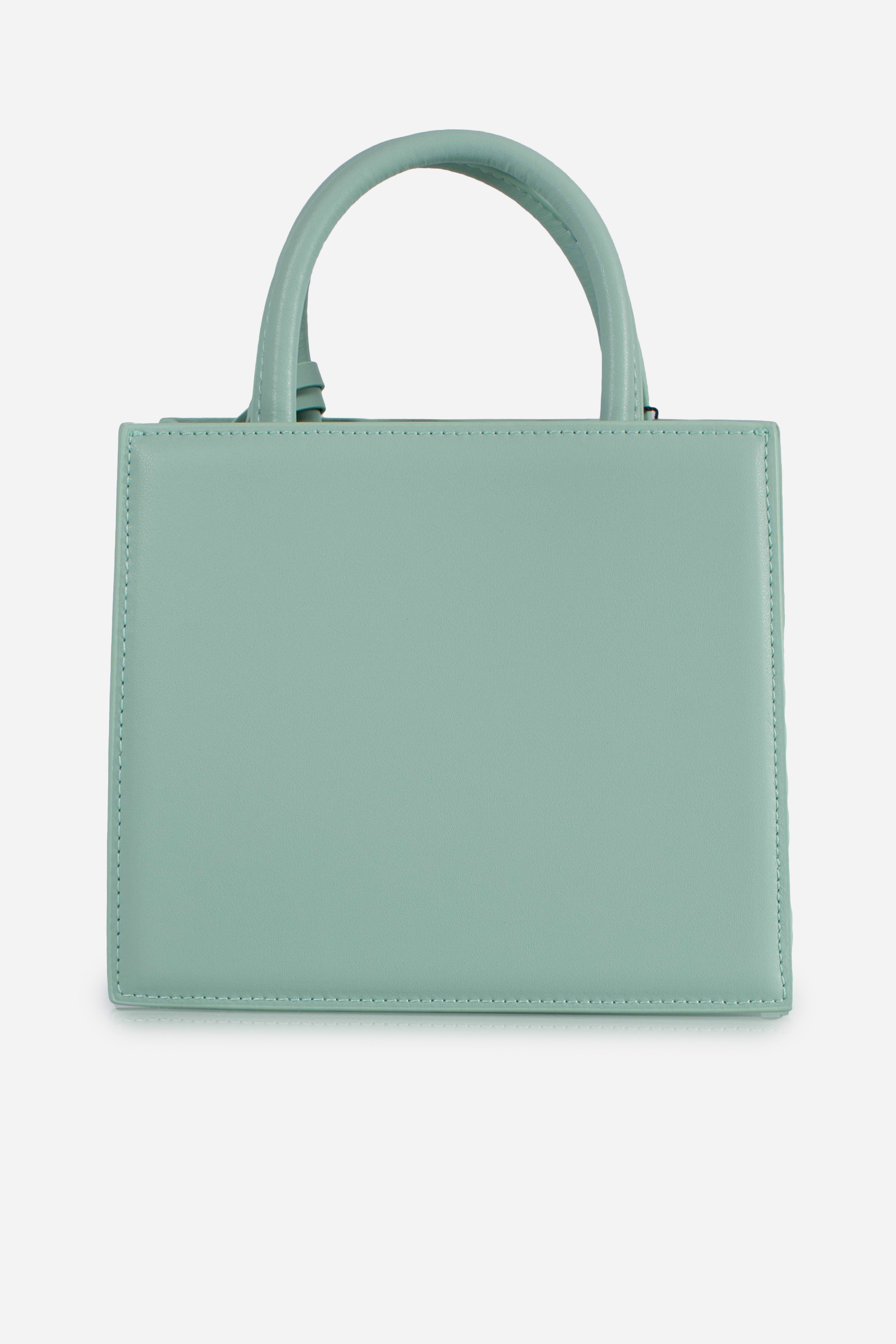 Shop bag mini leather verde acqua