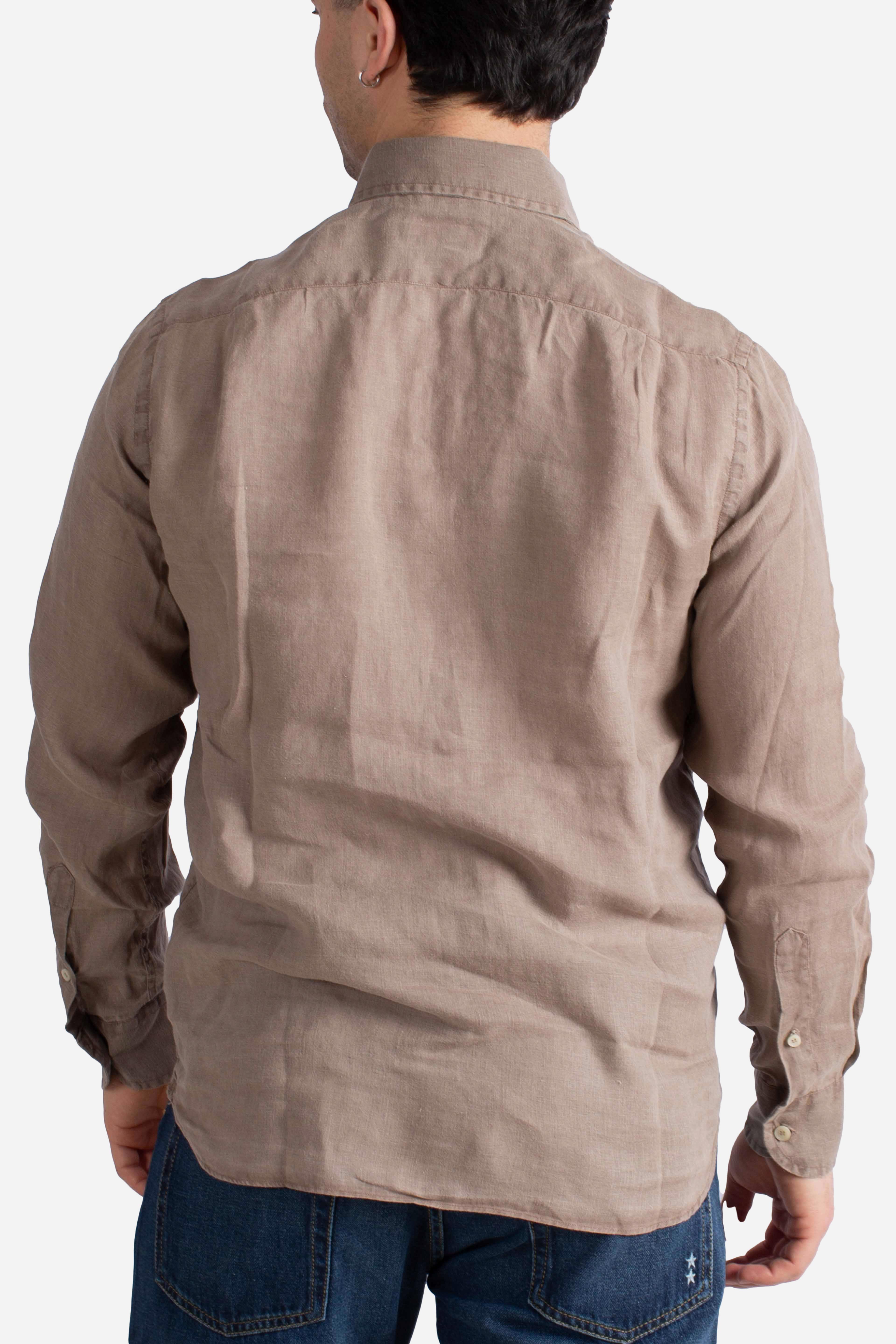 Camicia Raphael in lino vintage nocciola