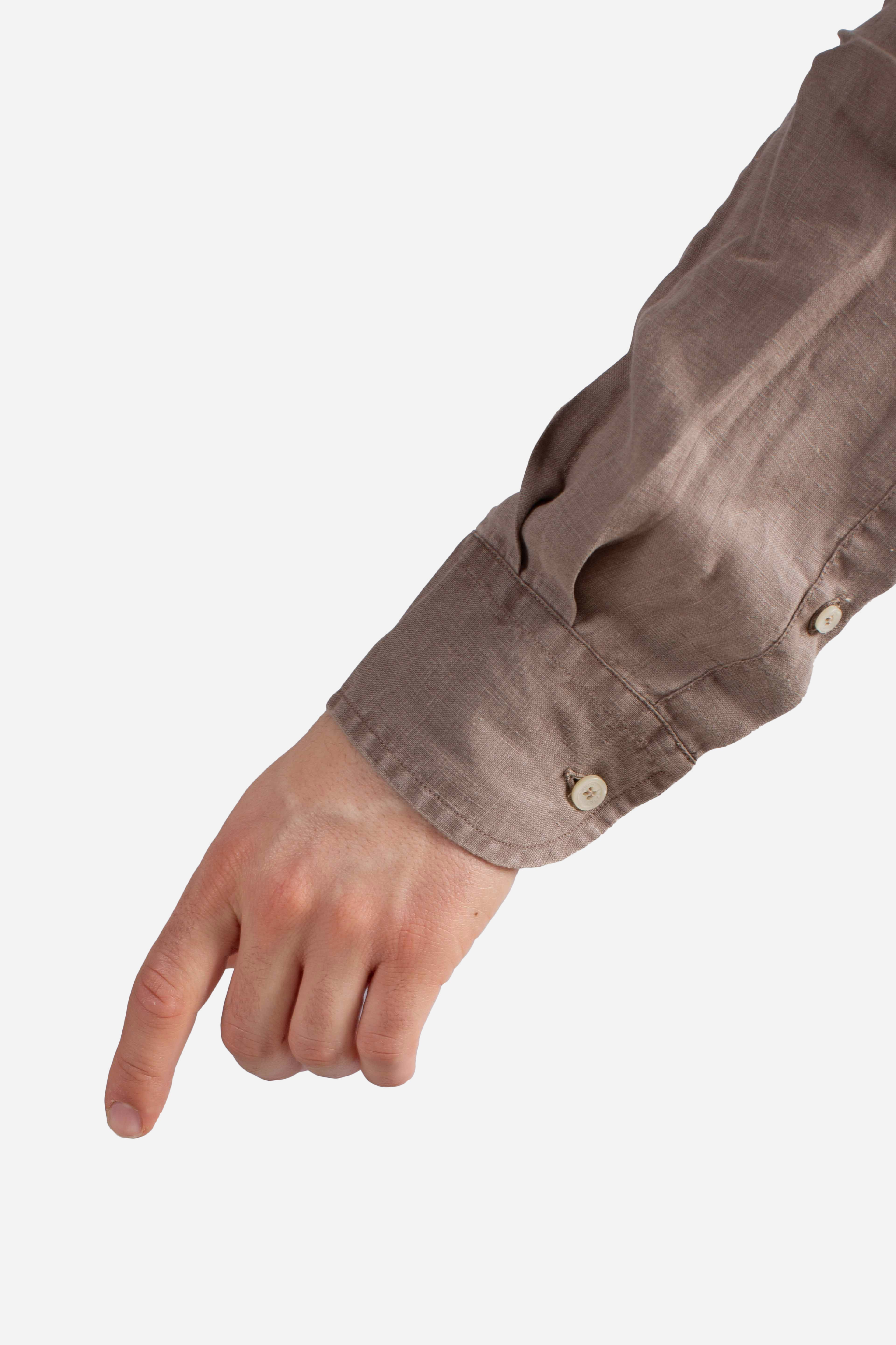 Camicia Raphael in lino vintage nocciola