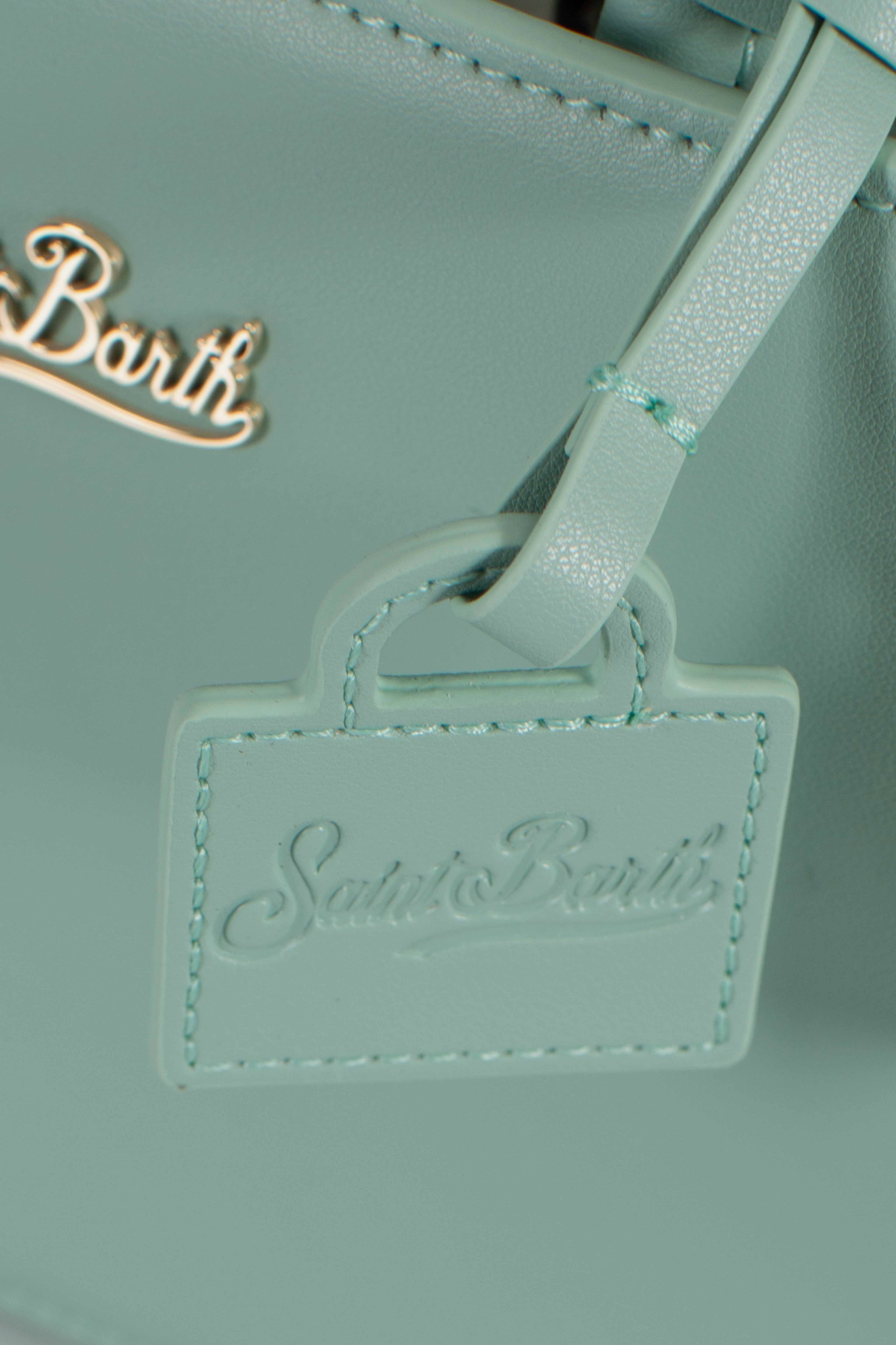 Shop bag mini leather verde acqua