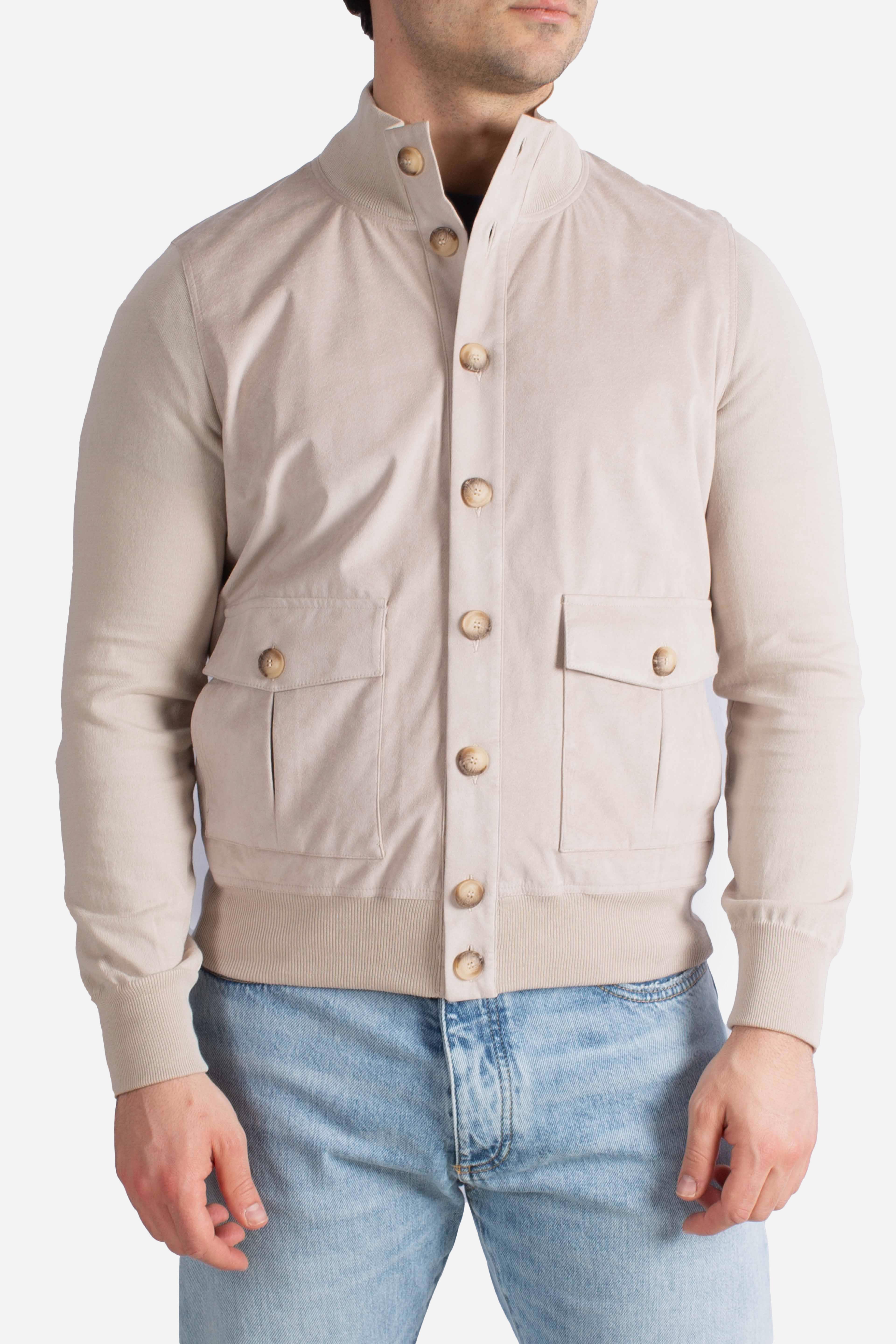 Giubbino Gran Sasso in alcantara beige