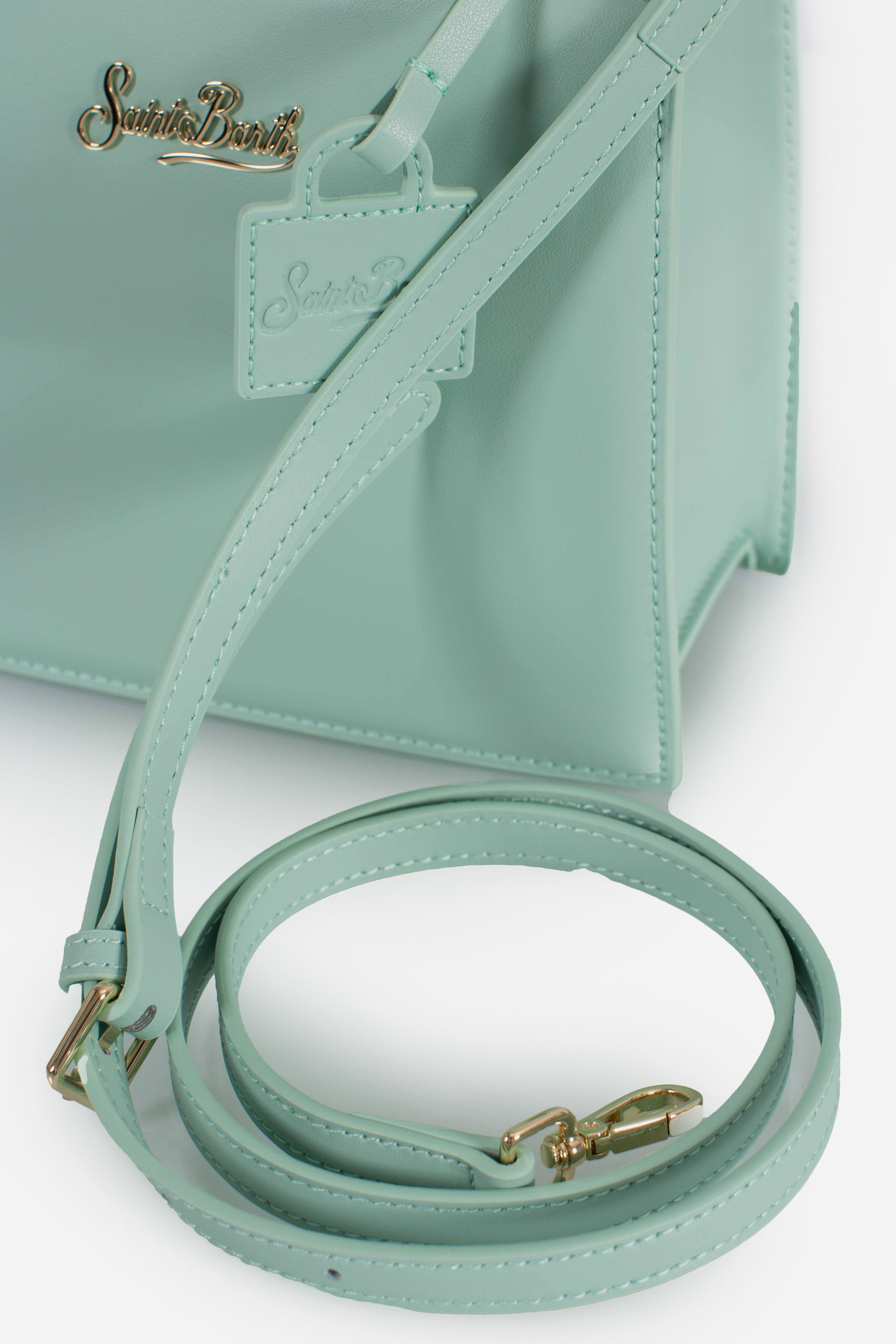 Shop bag mini leather verde acqua
