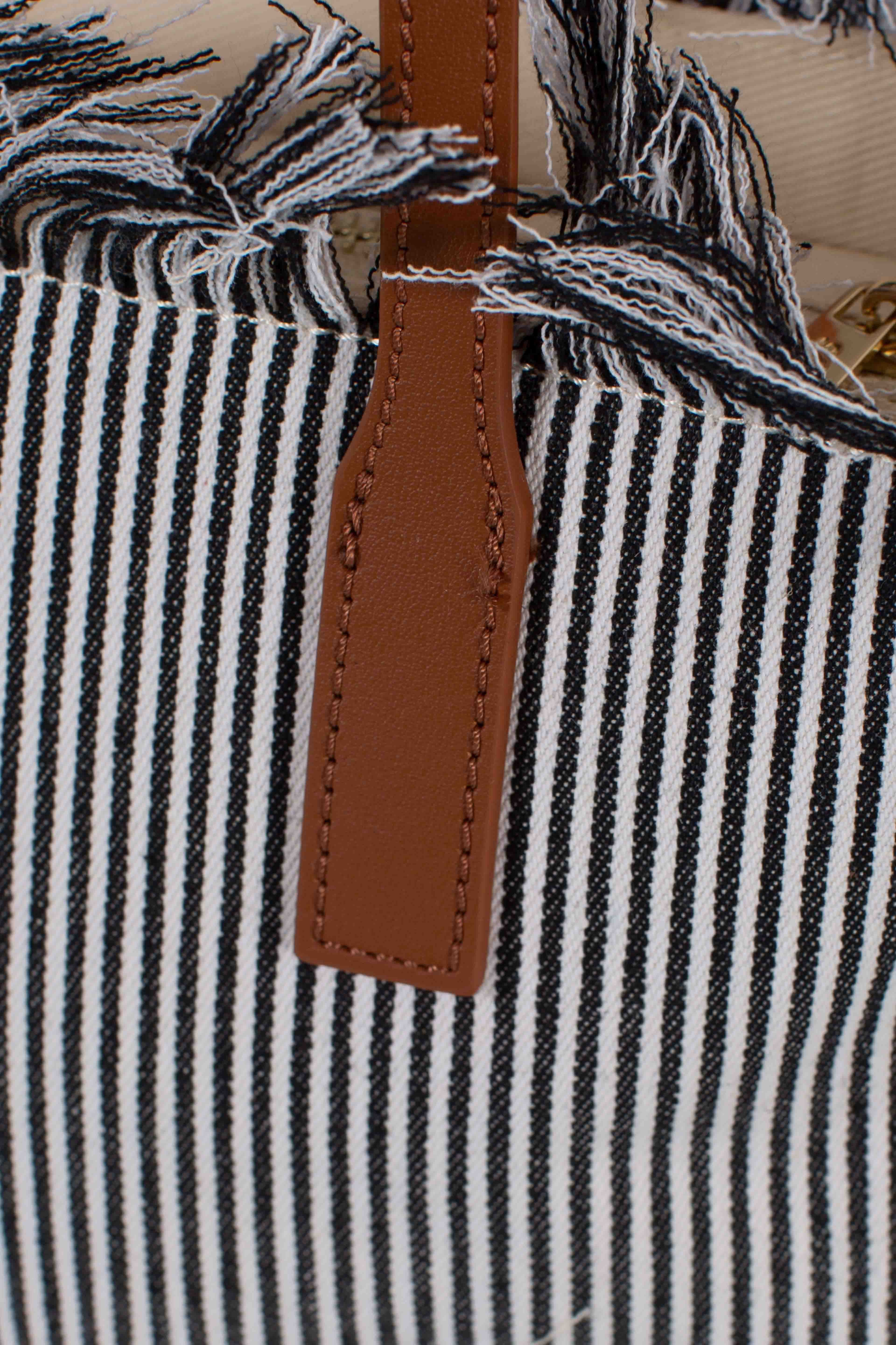 City bag mid fringe micro stripes
