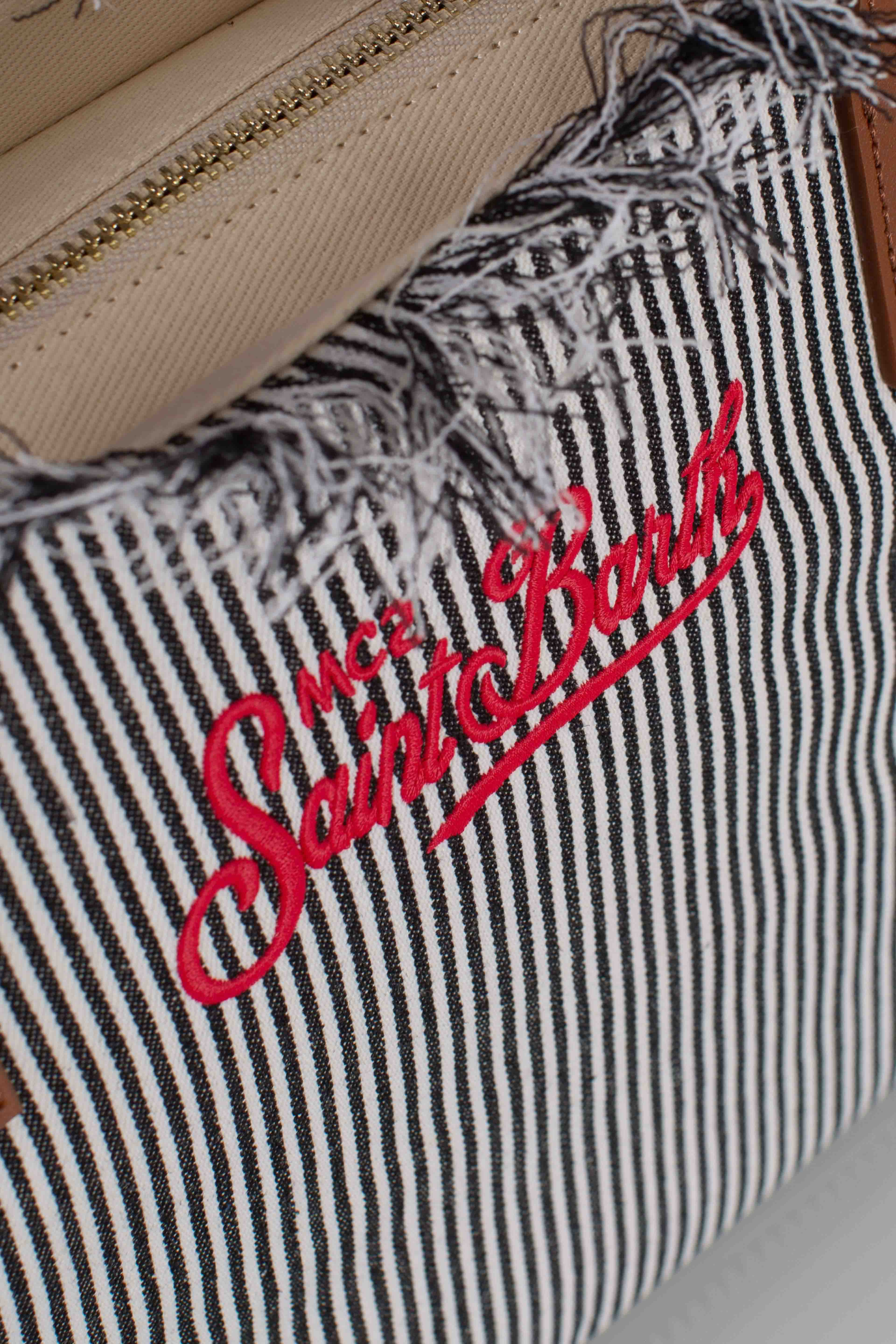 City bag mid fringe micro stripes