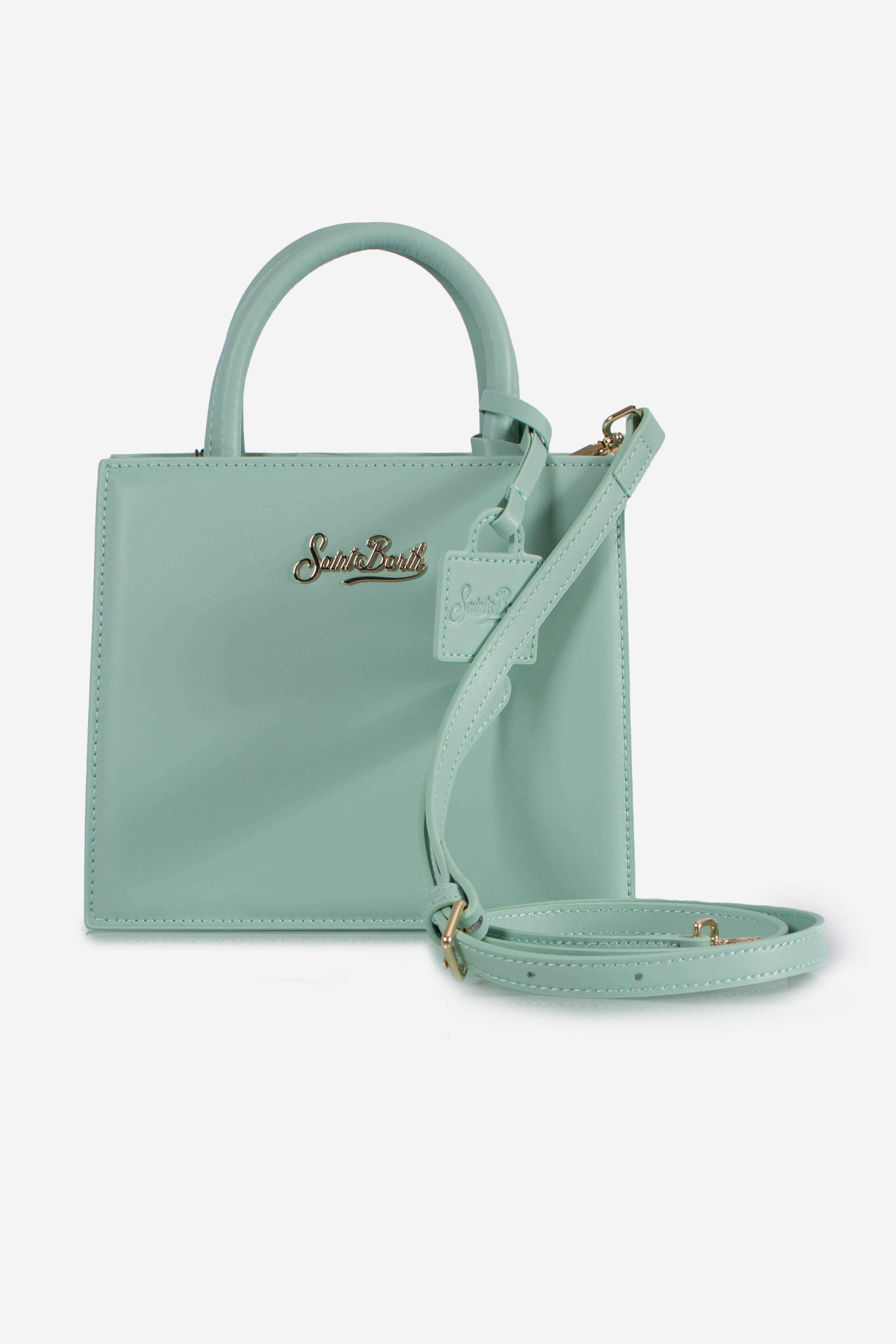 Shop bag mini leather verde acqua