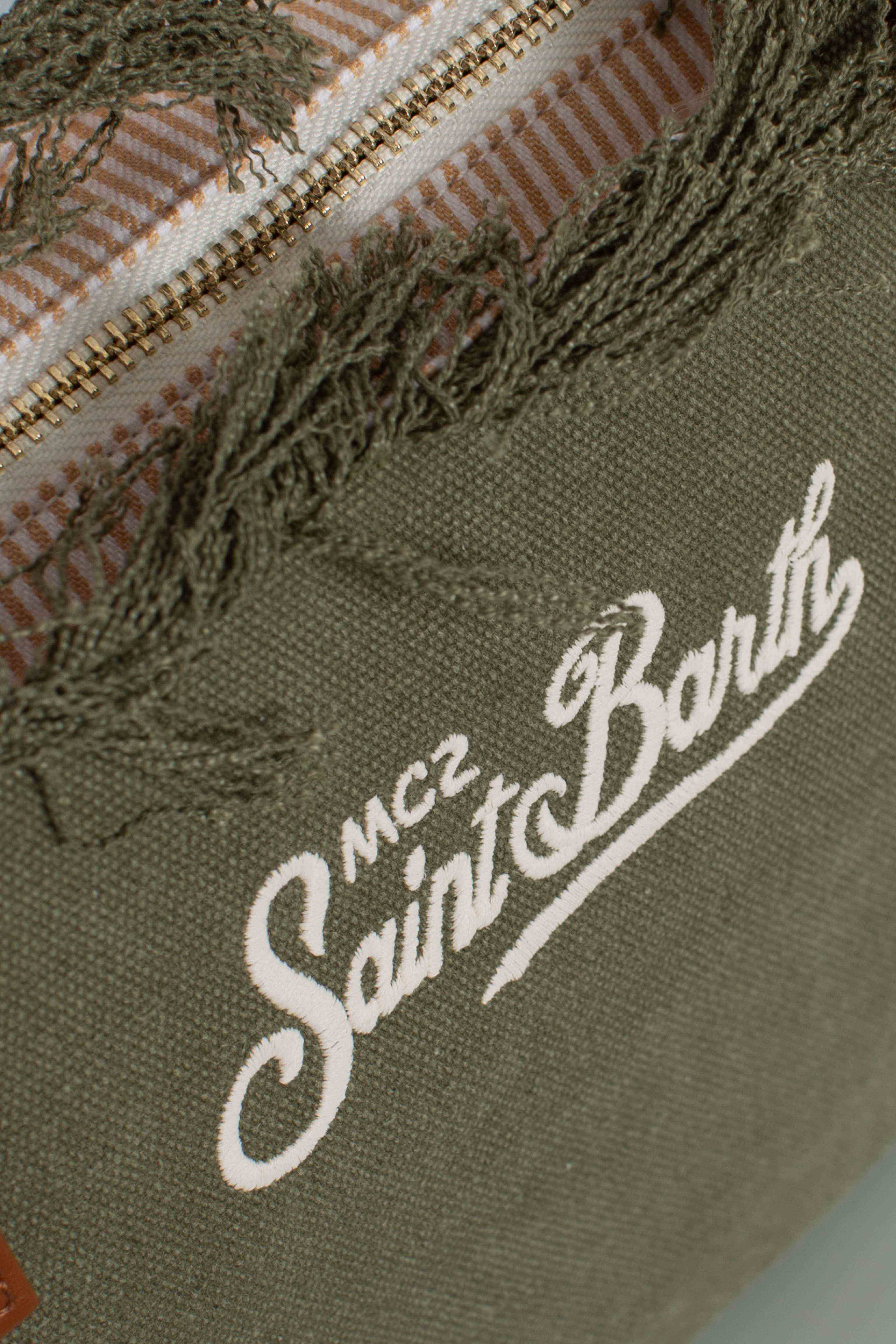 City bag mid fringe canvas military