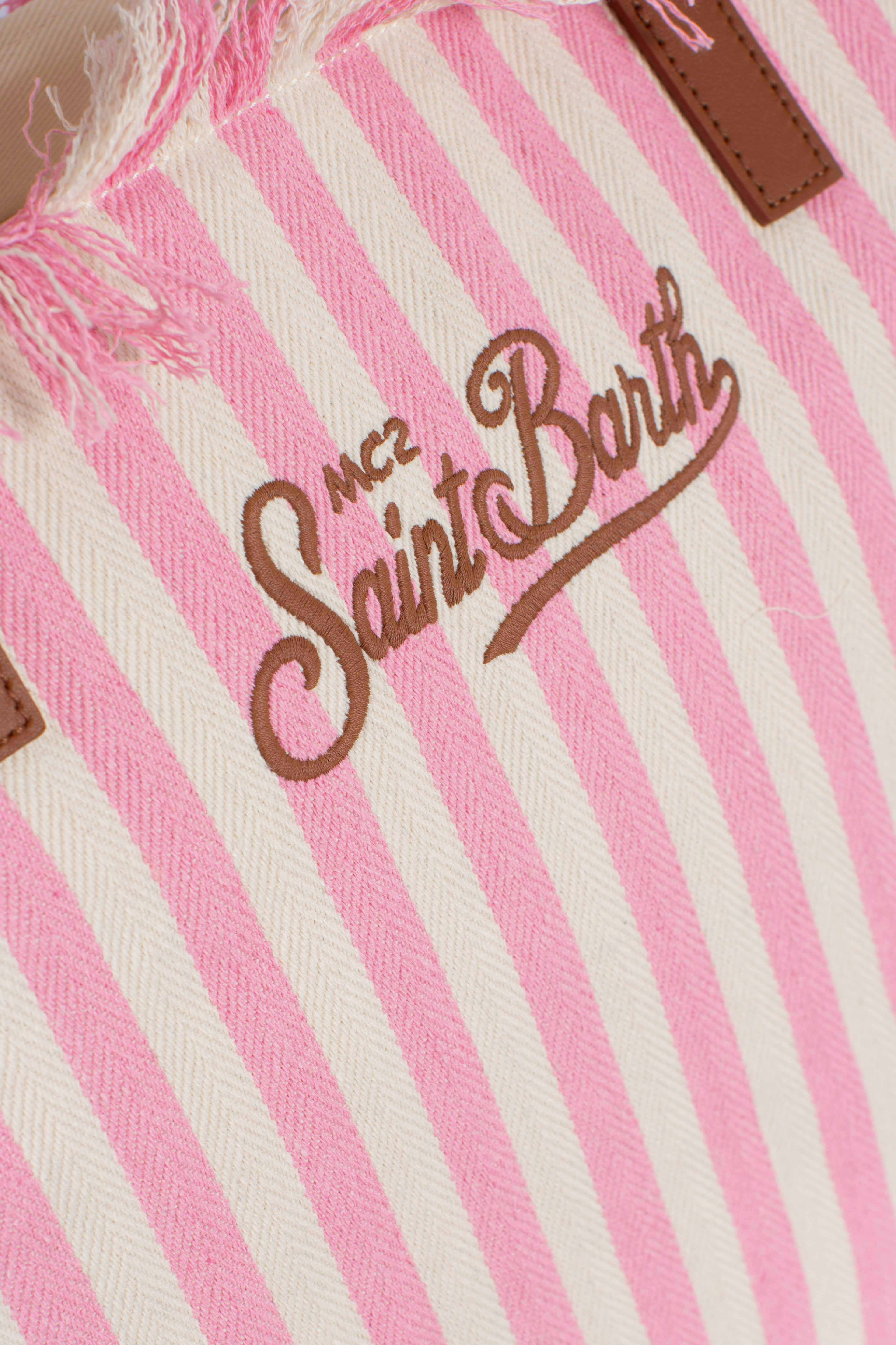 City bag fringe hb stripes white pink