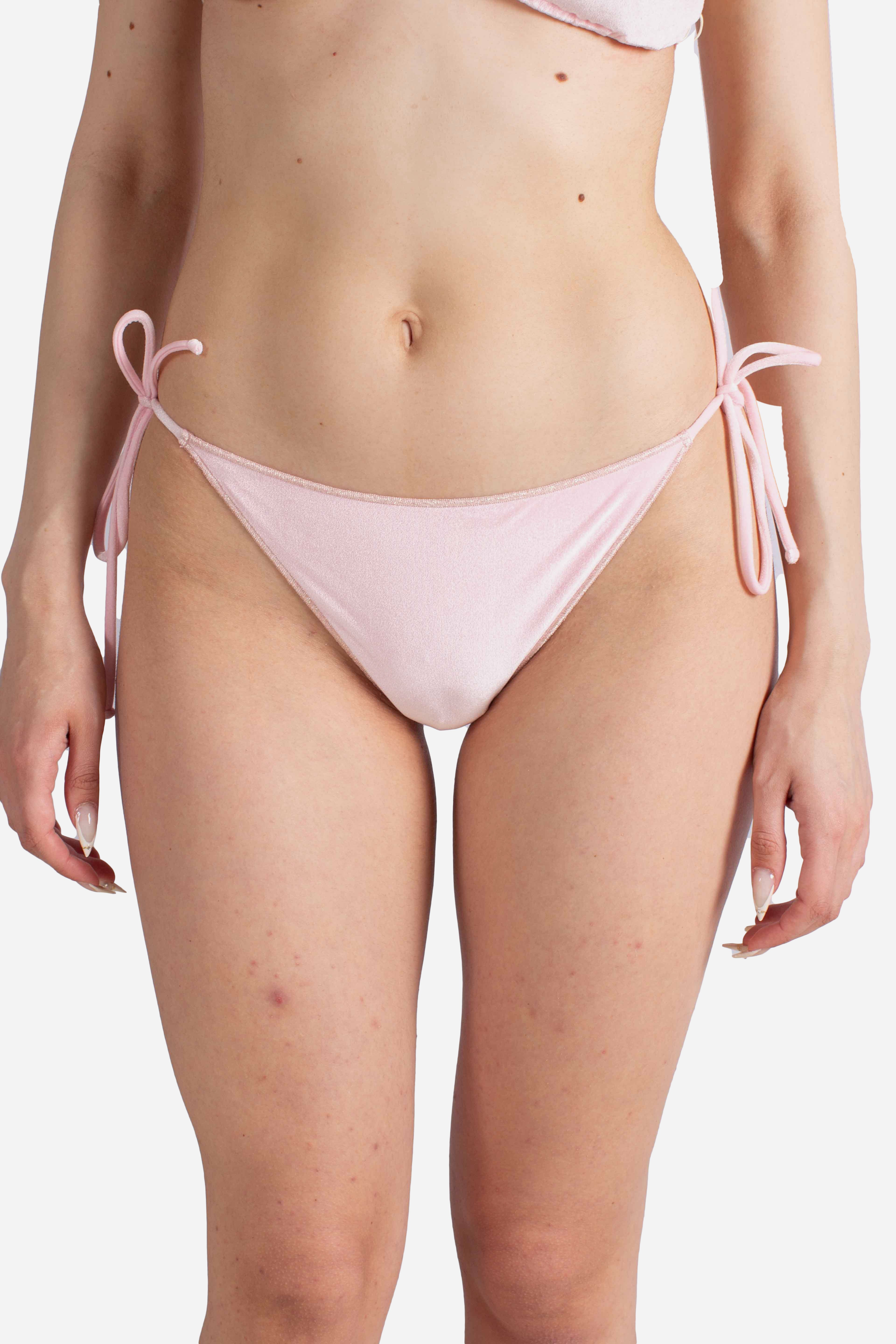 Slip mare Virgo overlock classico in velluto pink