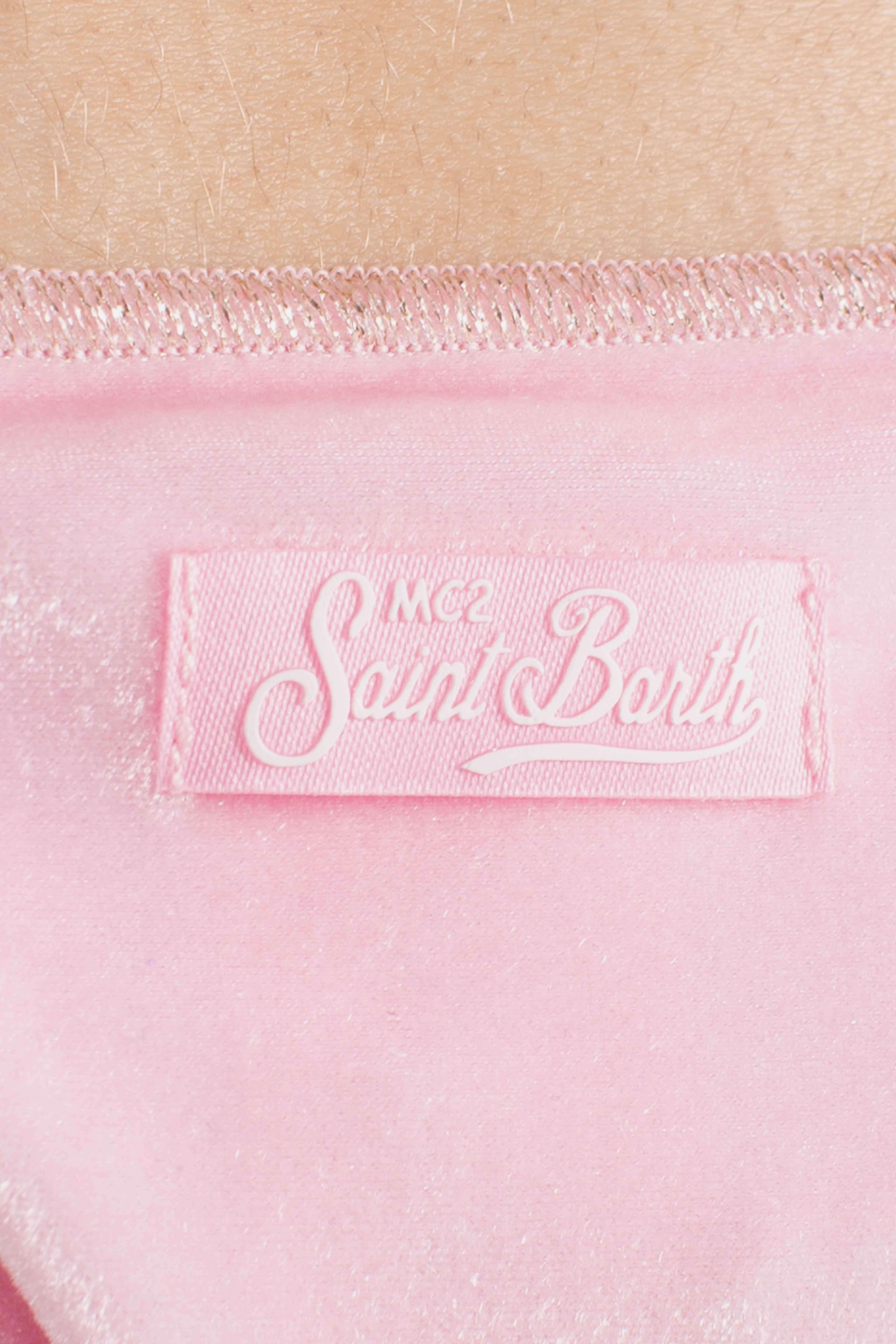 Slip mare Virgo overlock classico in velluto pink