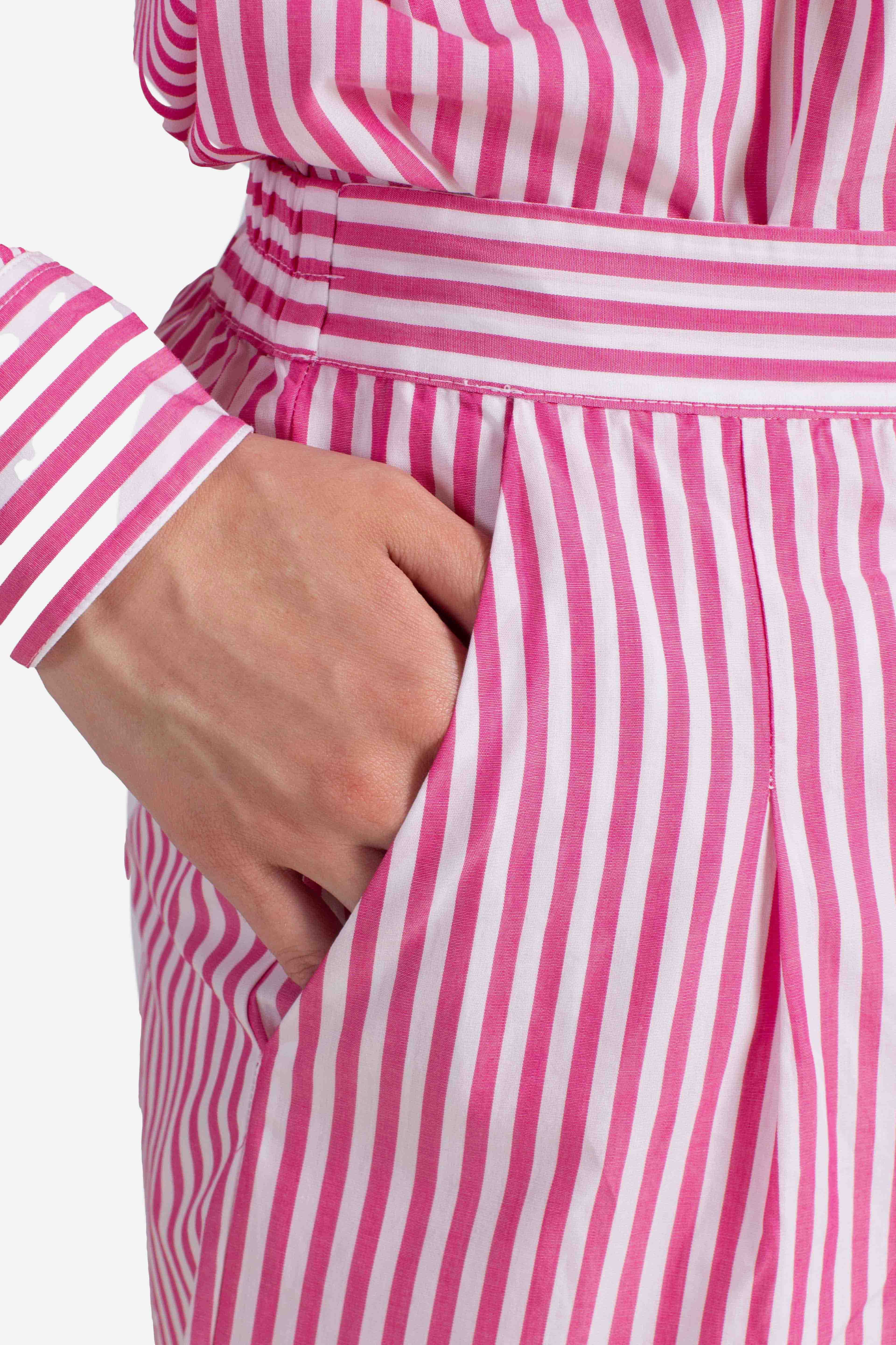 Short Amani a righe bianco e fucsia