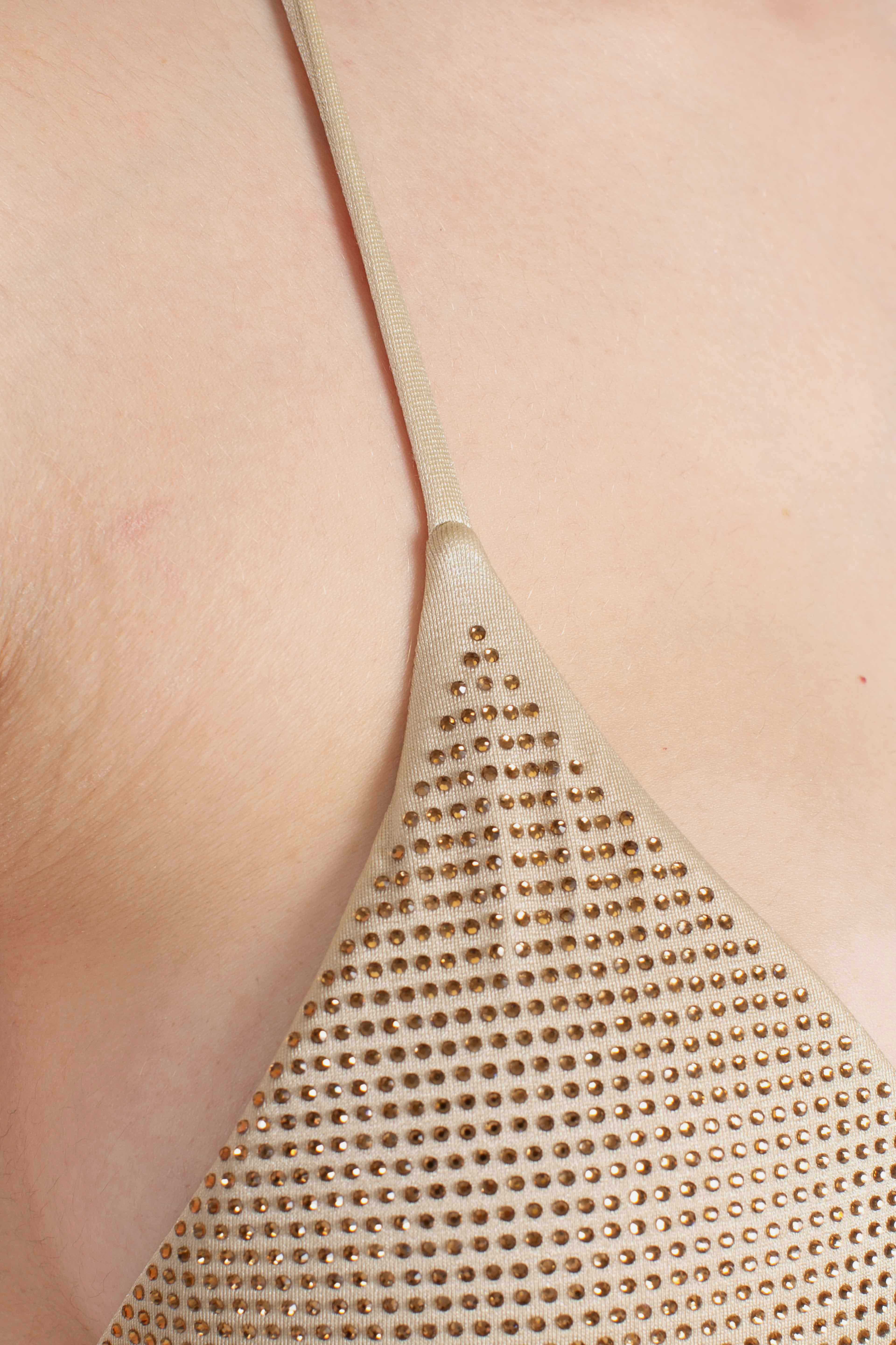 Top bikini Annabelle a triangolo con strass GOLD