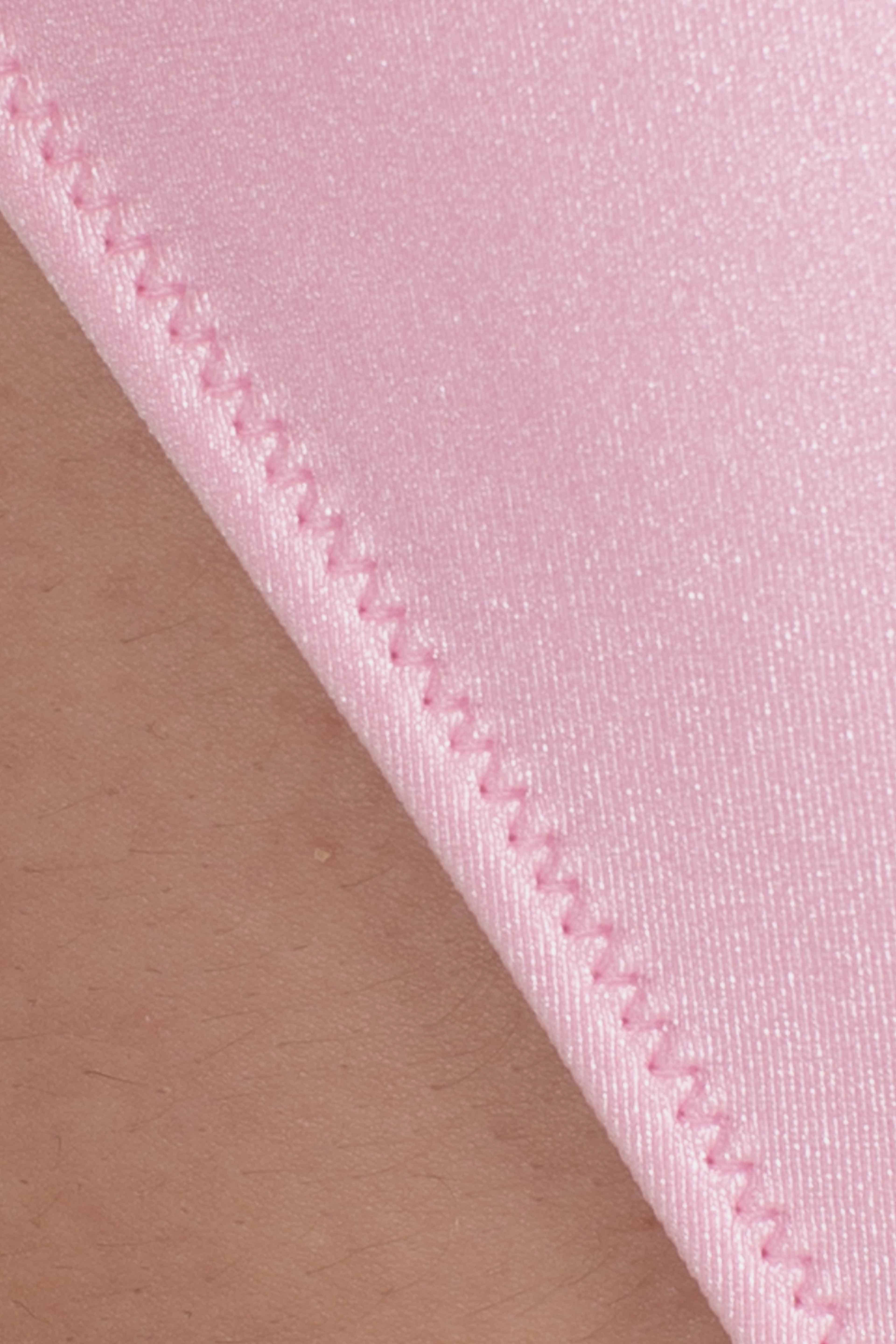 Costume intero Lora a righe rosa con stampa con strass