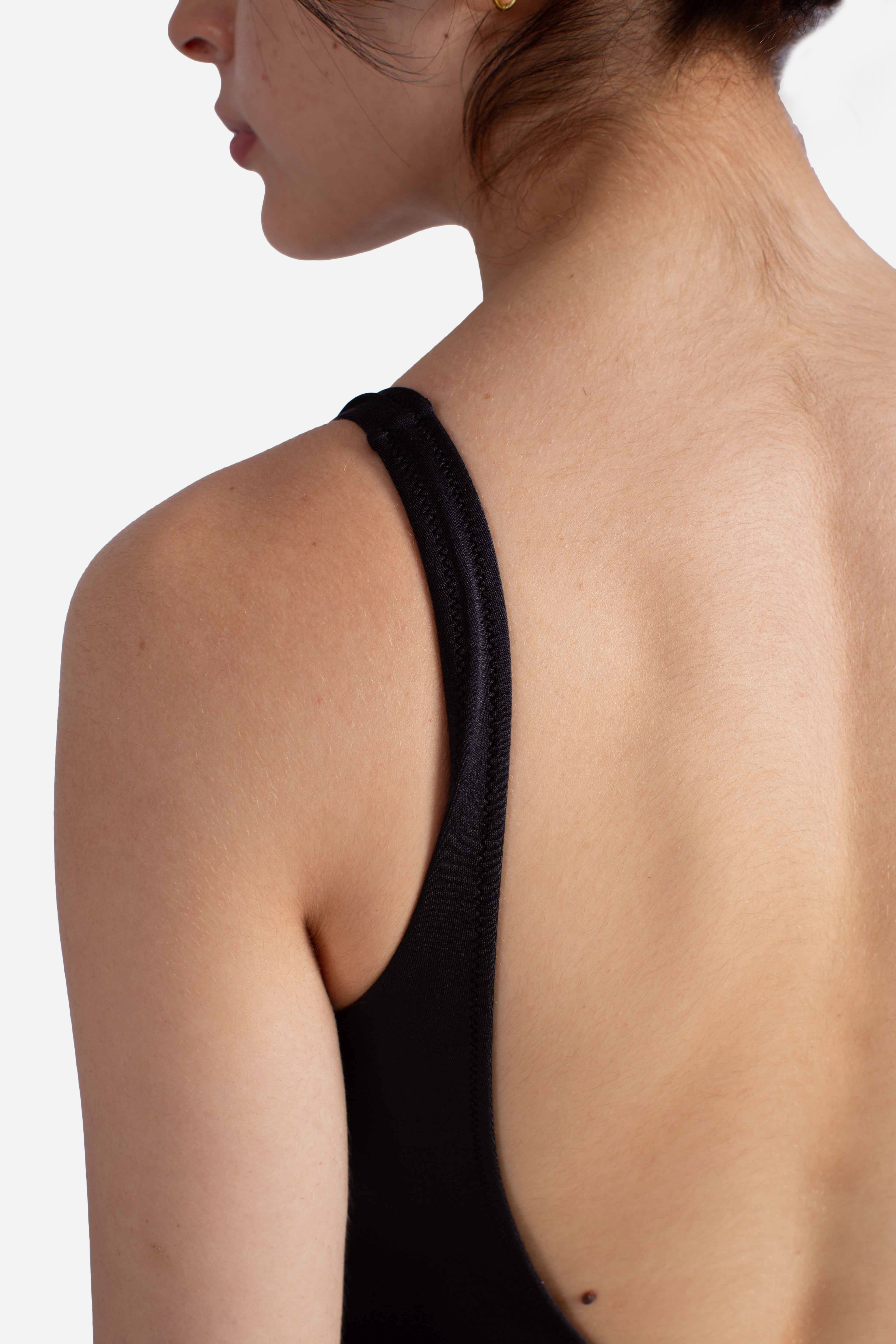Costume intero Lora a righe nero con stampa con strass