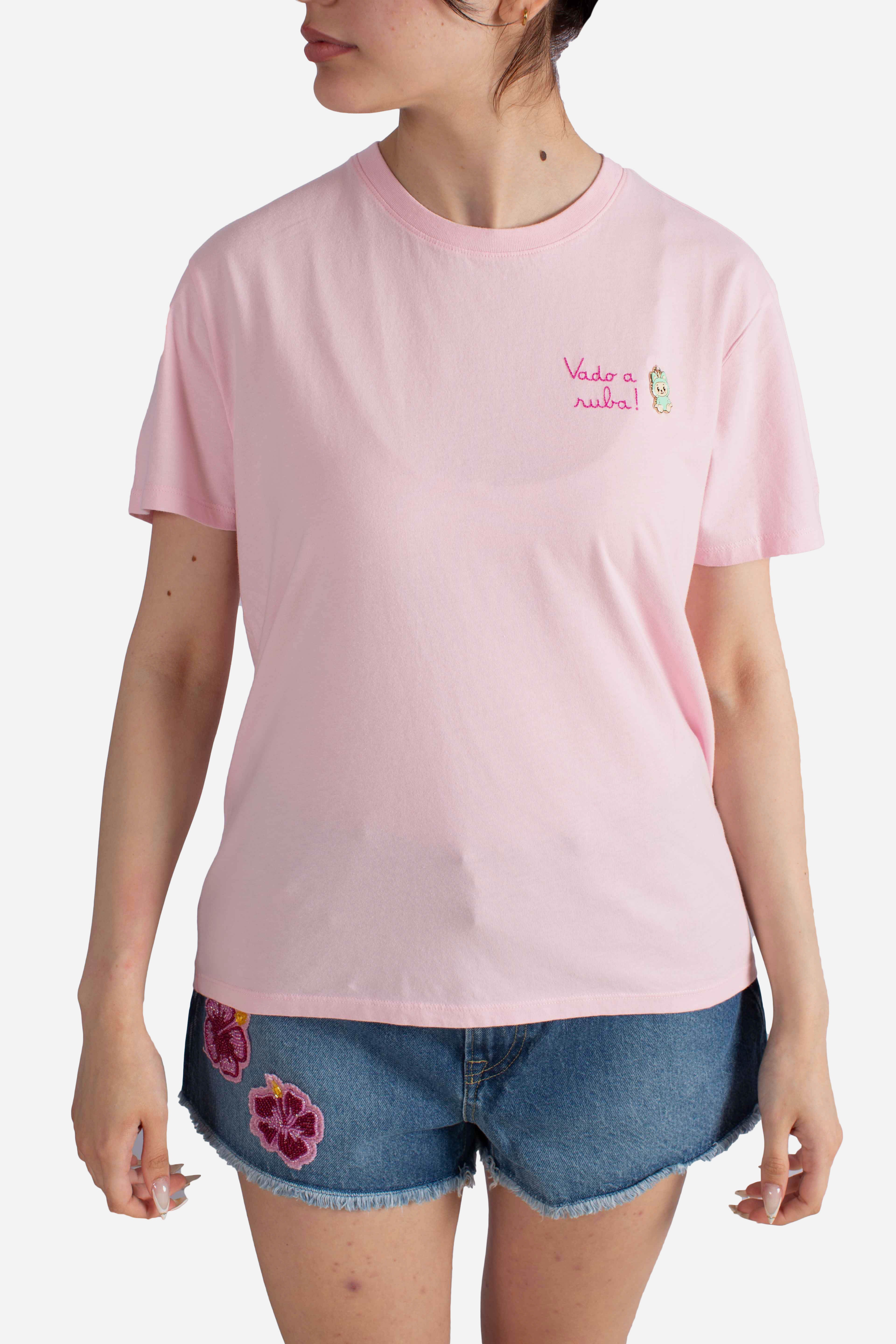 T-shirt Emilie in cotone con ricamo VADO A RUBA