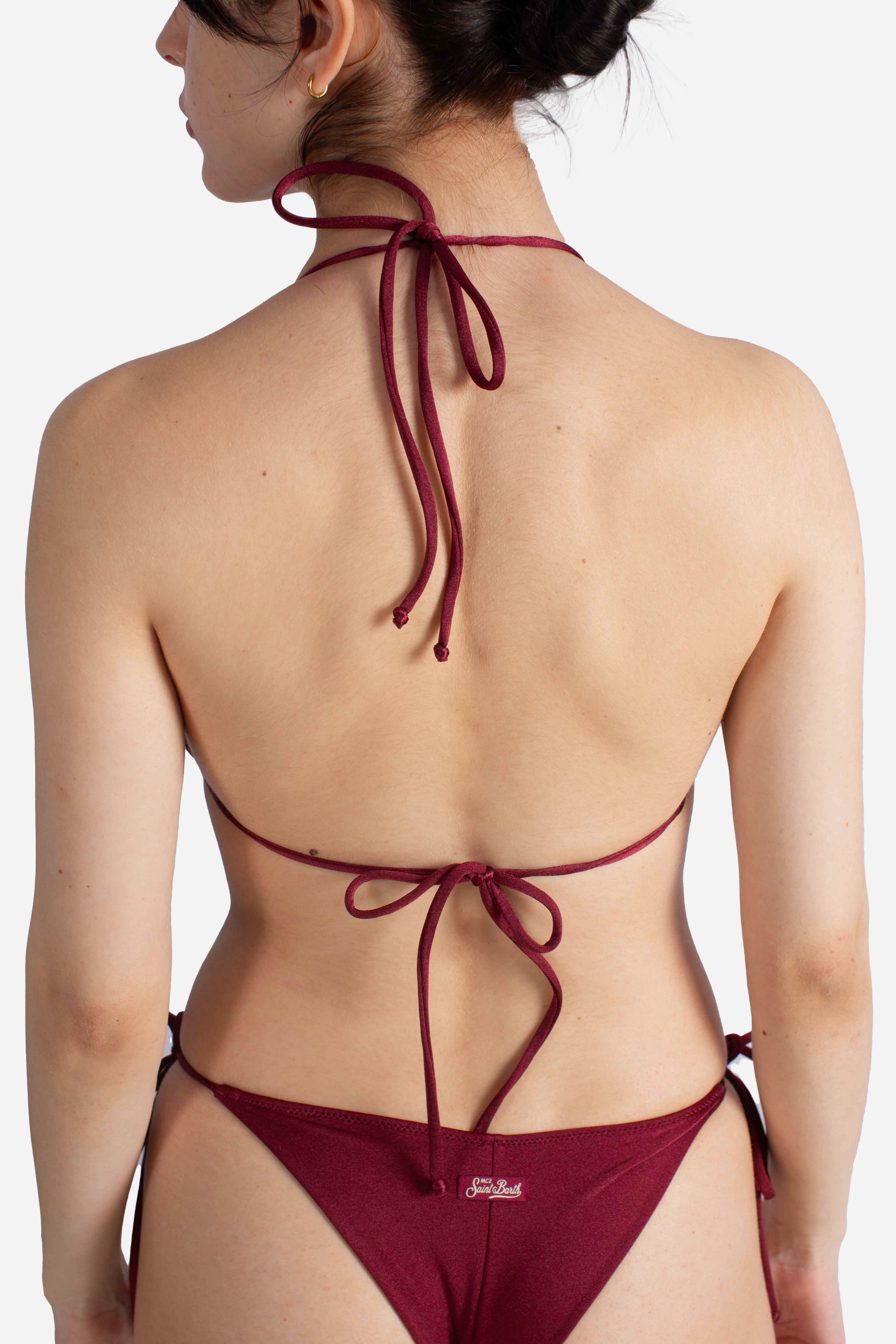 Costume Leah shiny charms top bikini triangolo rosso