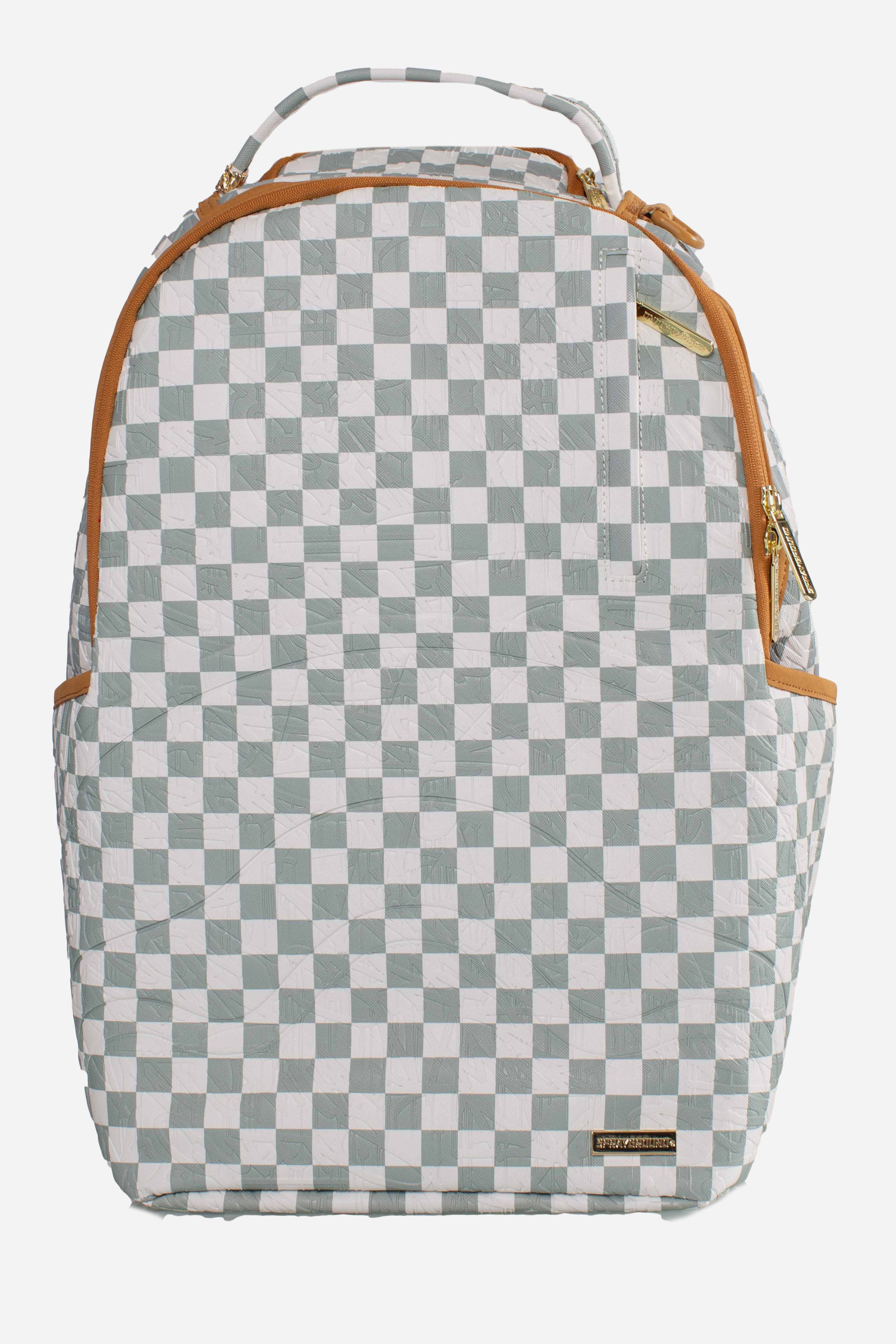ZAINO GRAFF EMBOSSED CREAM CHECK DLXSV BACKPACK