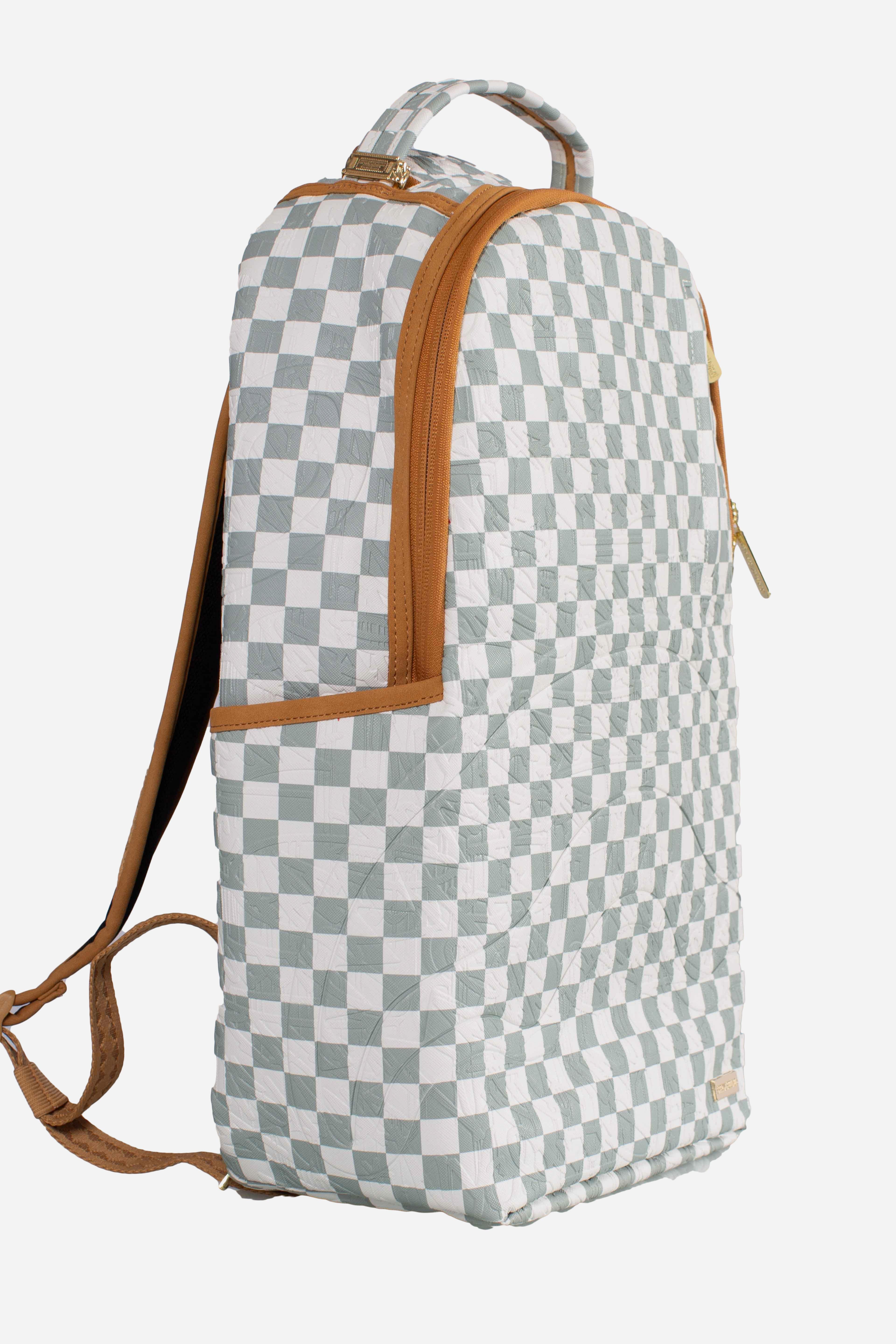 ZAINO GRAFF EMBOSSED CREAM CHECK DLXSV BACKPACK
