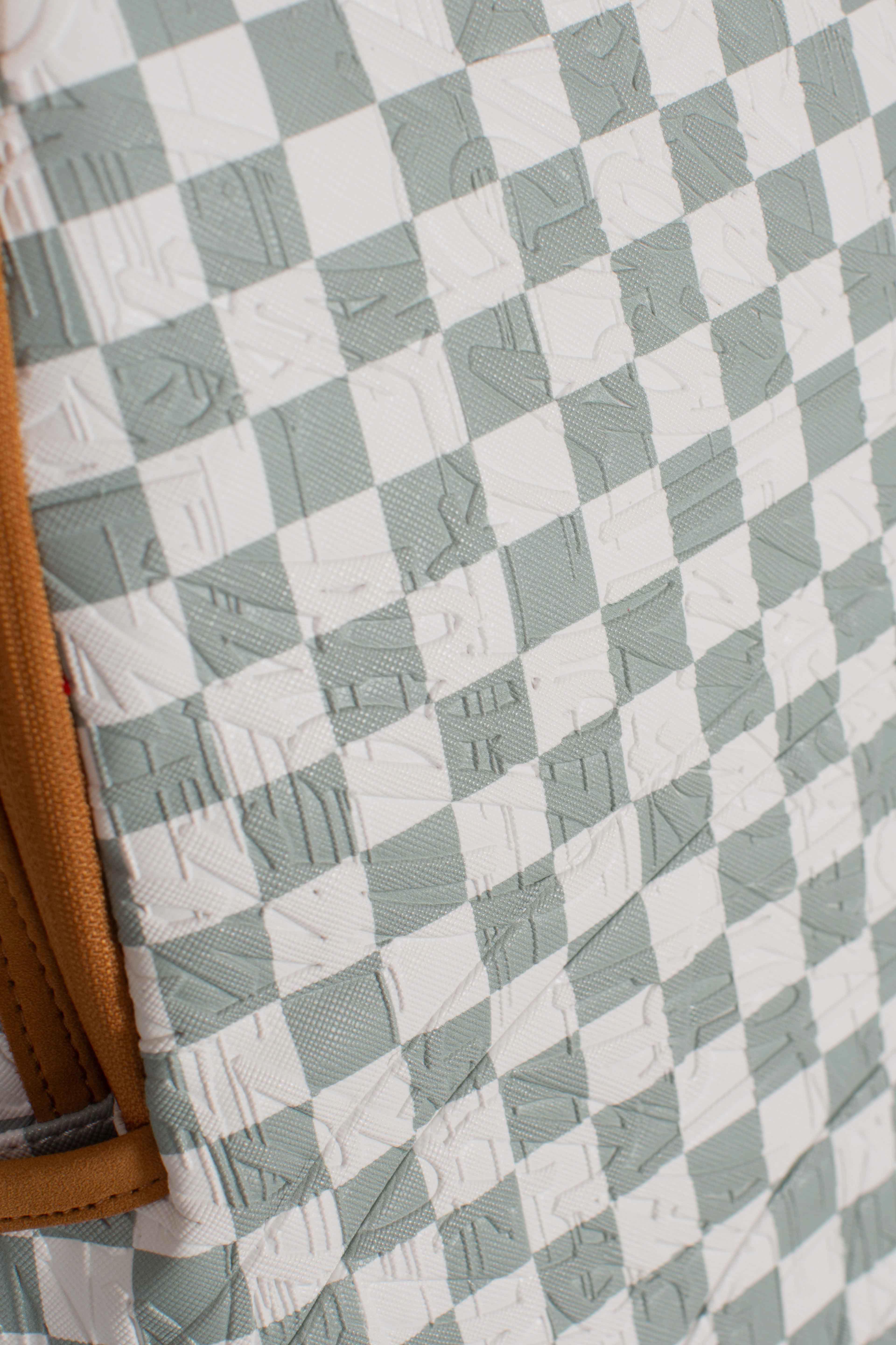 ZAINO GRAFF EMBOSSED CREAM CHECK DLXSV BACKPACK