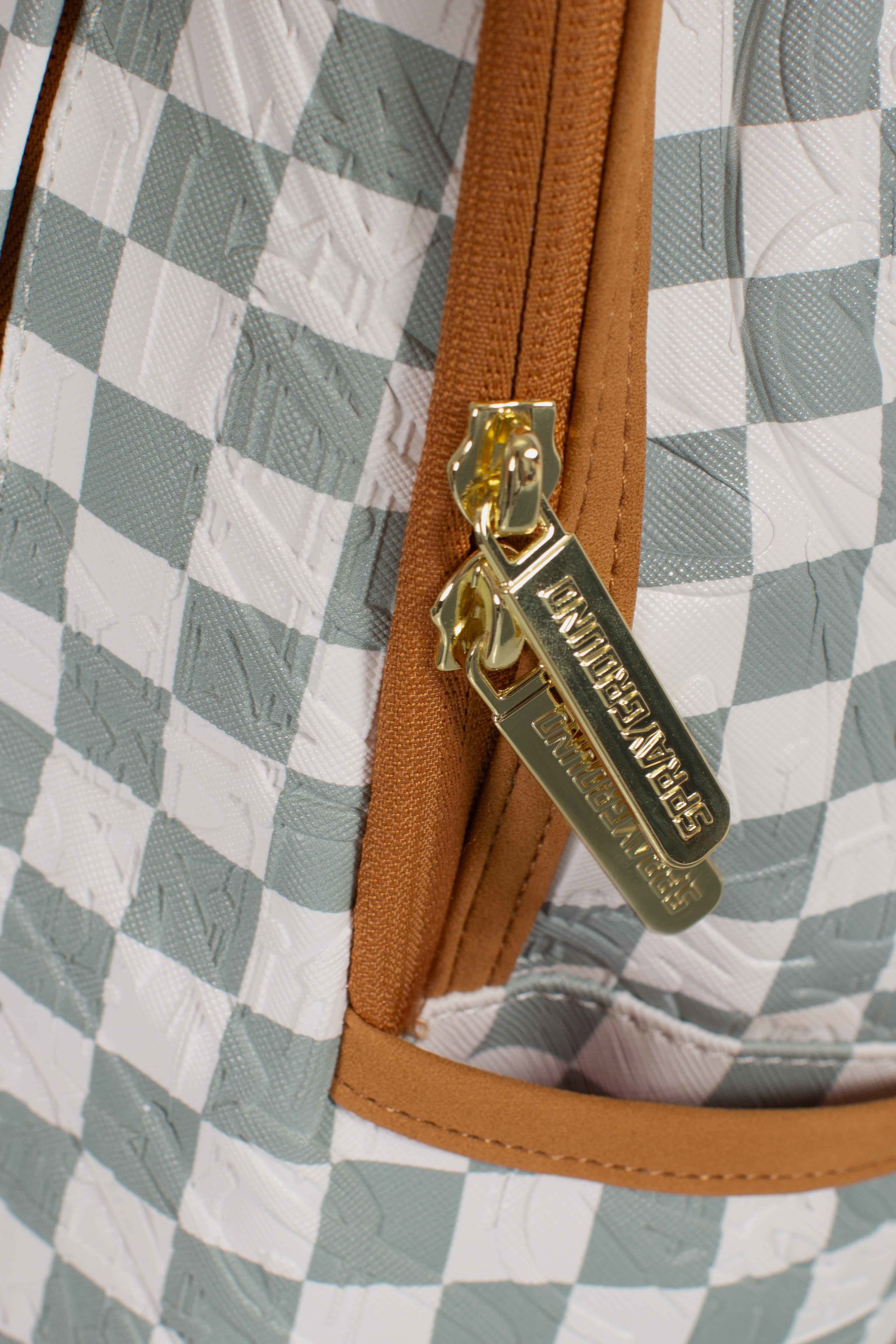 ZAINO GRAFF EMBOSSED CREAM CHECK DLXSV BACKPACK