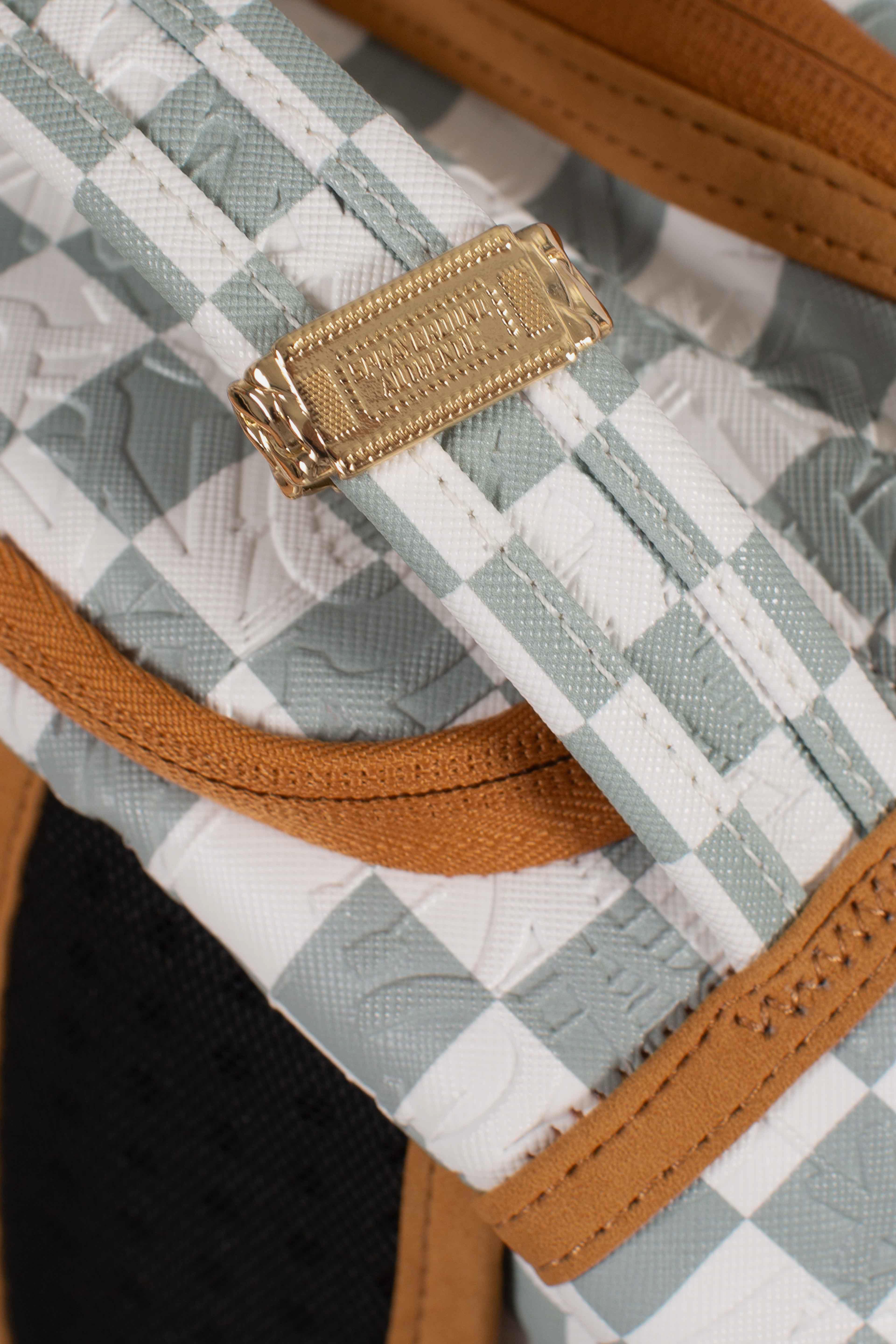 ZAINO GRAFF EMBOSSED CREAM CHECK DLXSV BACKPACK
