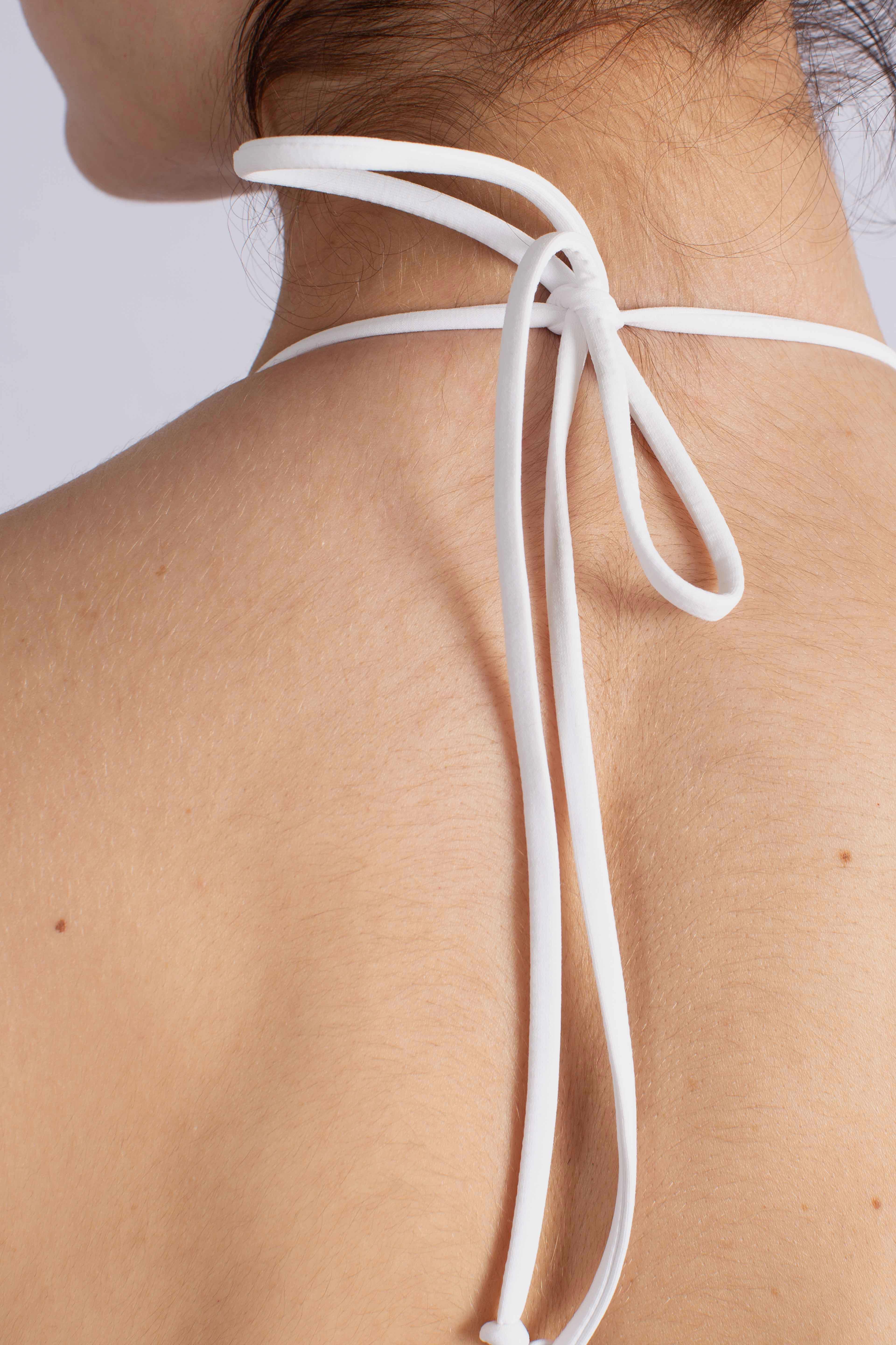 Top bikini Sagittarius triangolo in sangallo white