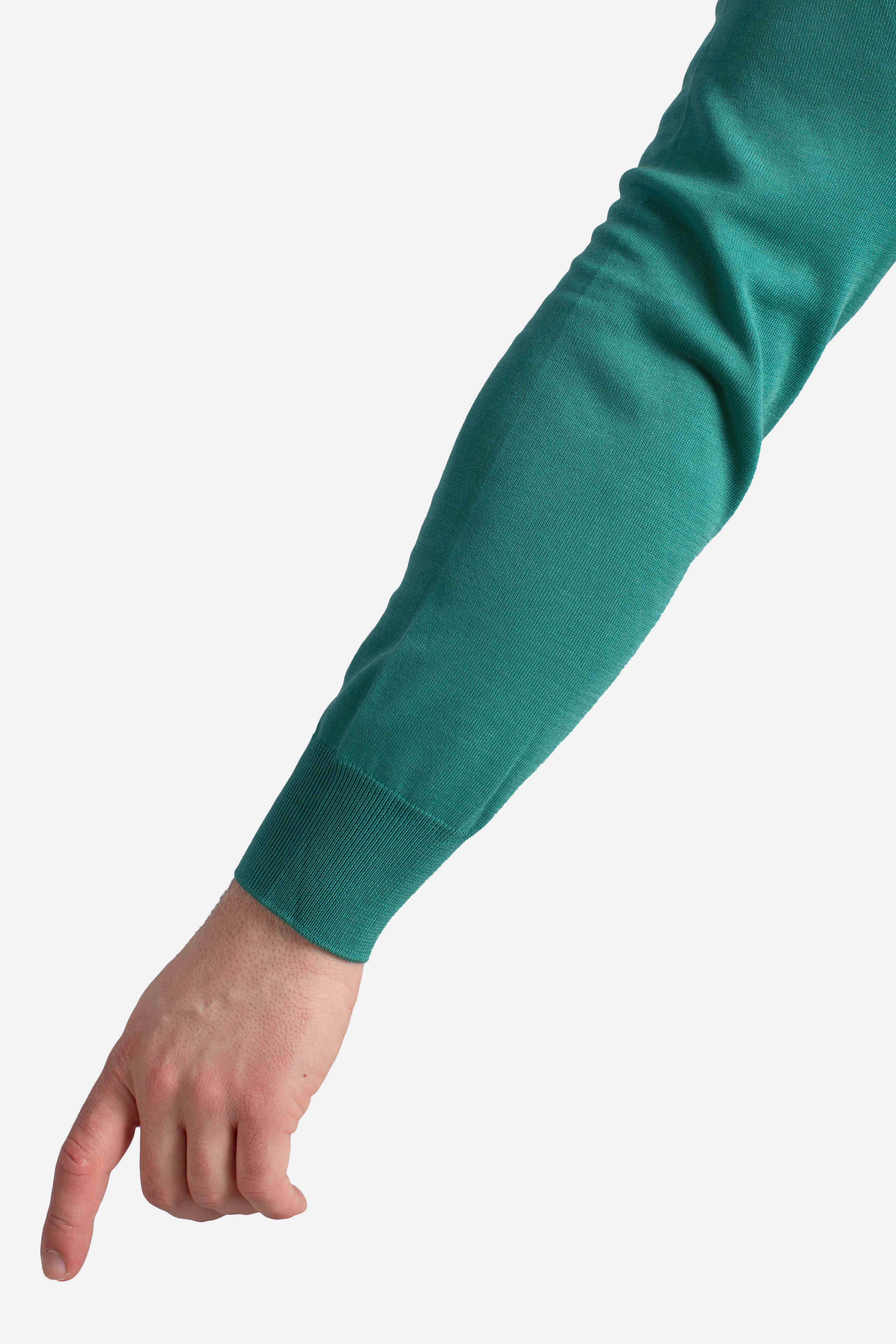 Maglia girocollo in cotone extrafine verde