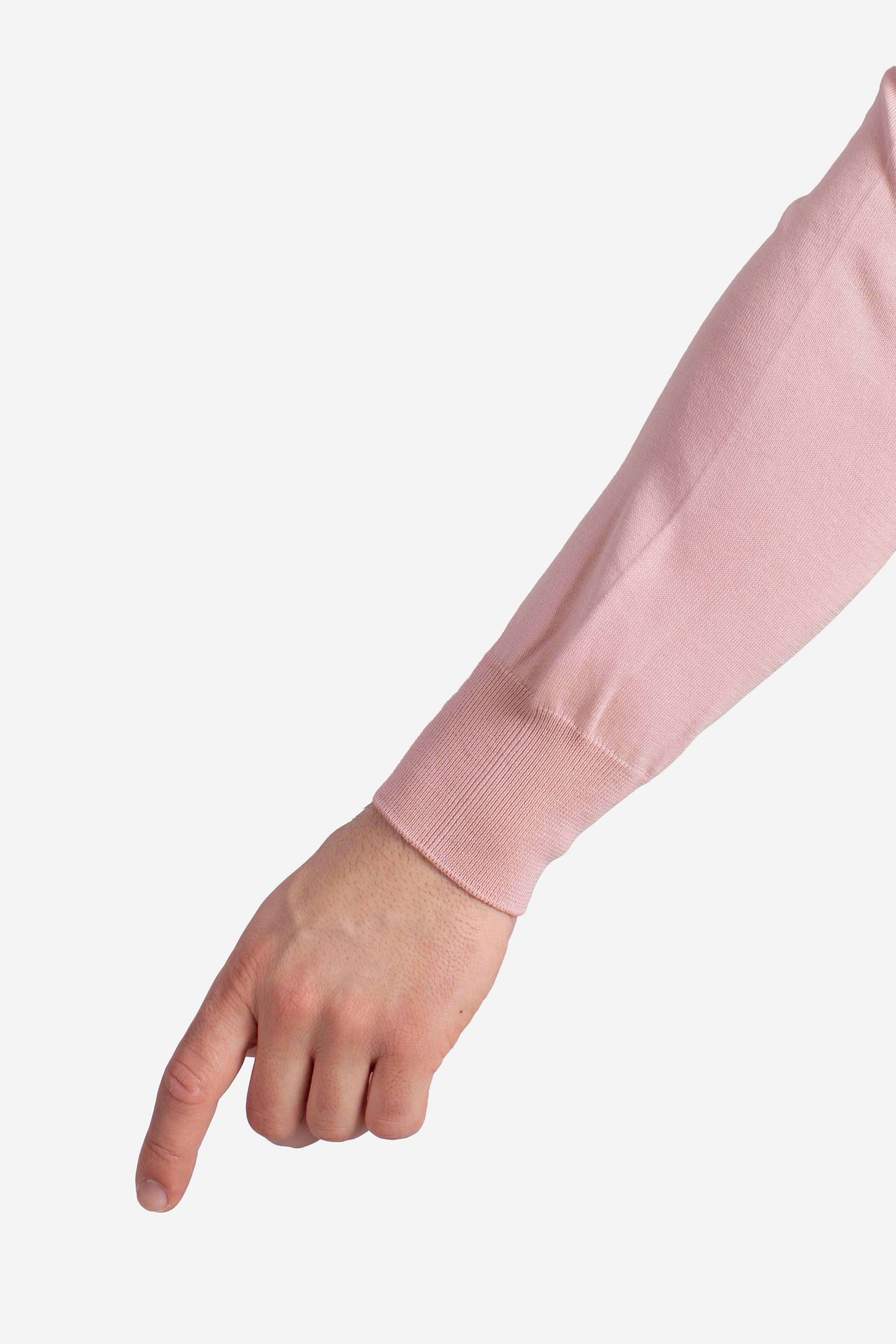 Maglia girocollo in cotone extrafine rosa
