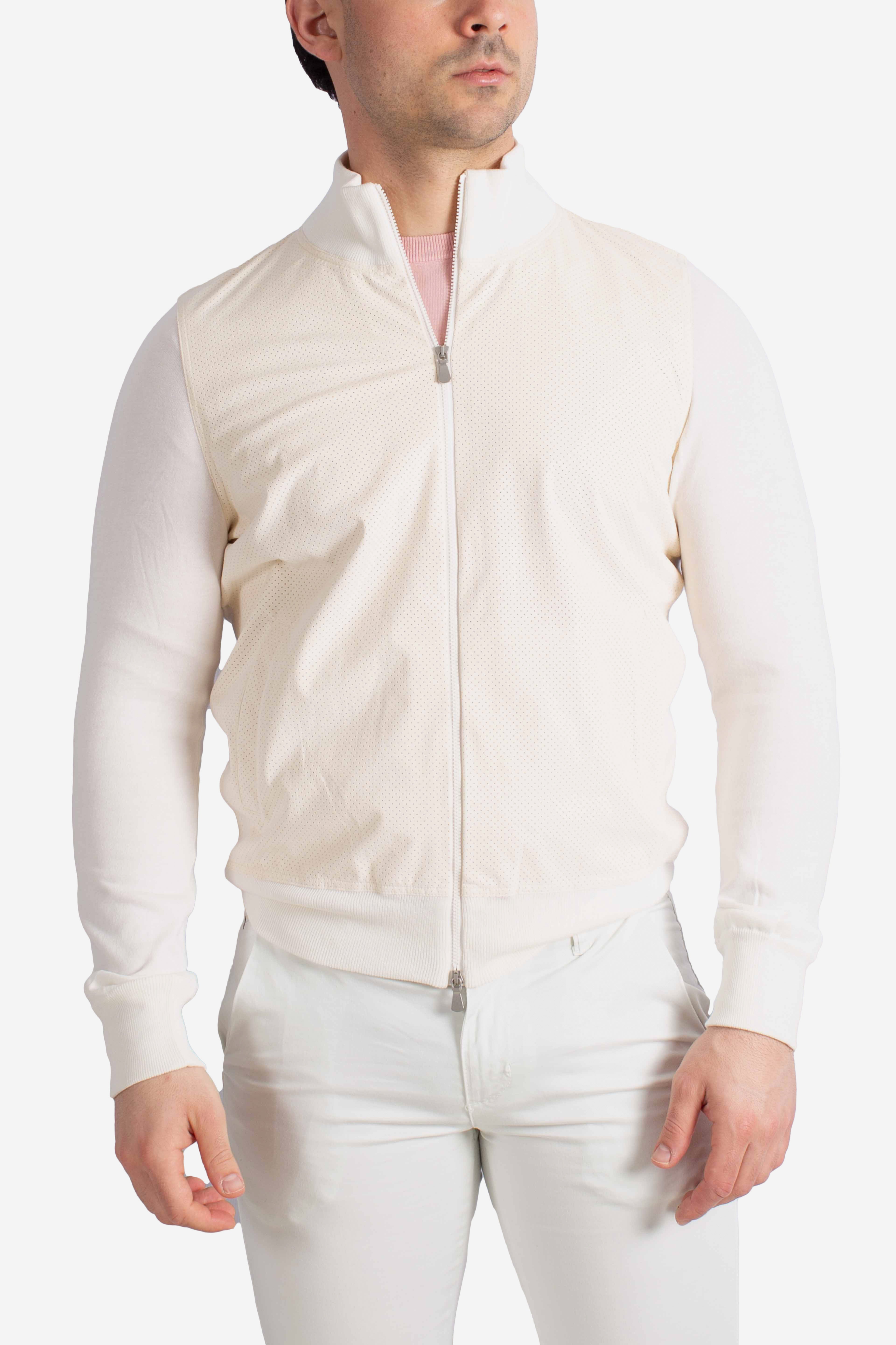 Giubbino in alcantara bianco