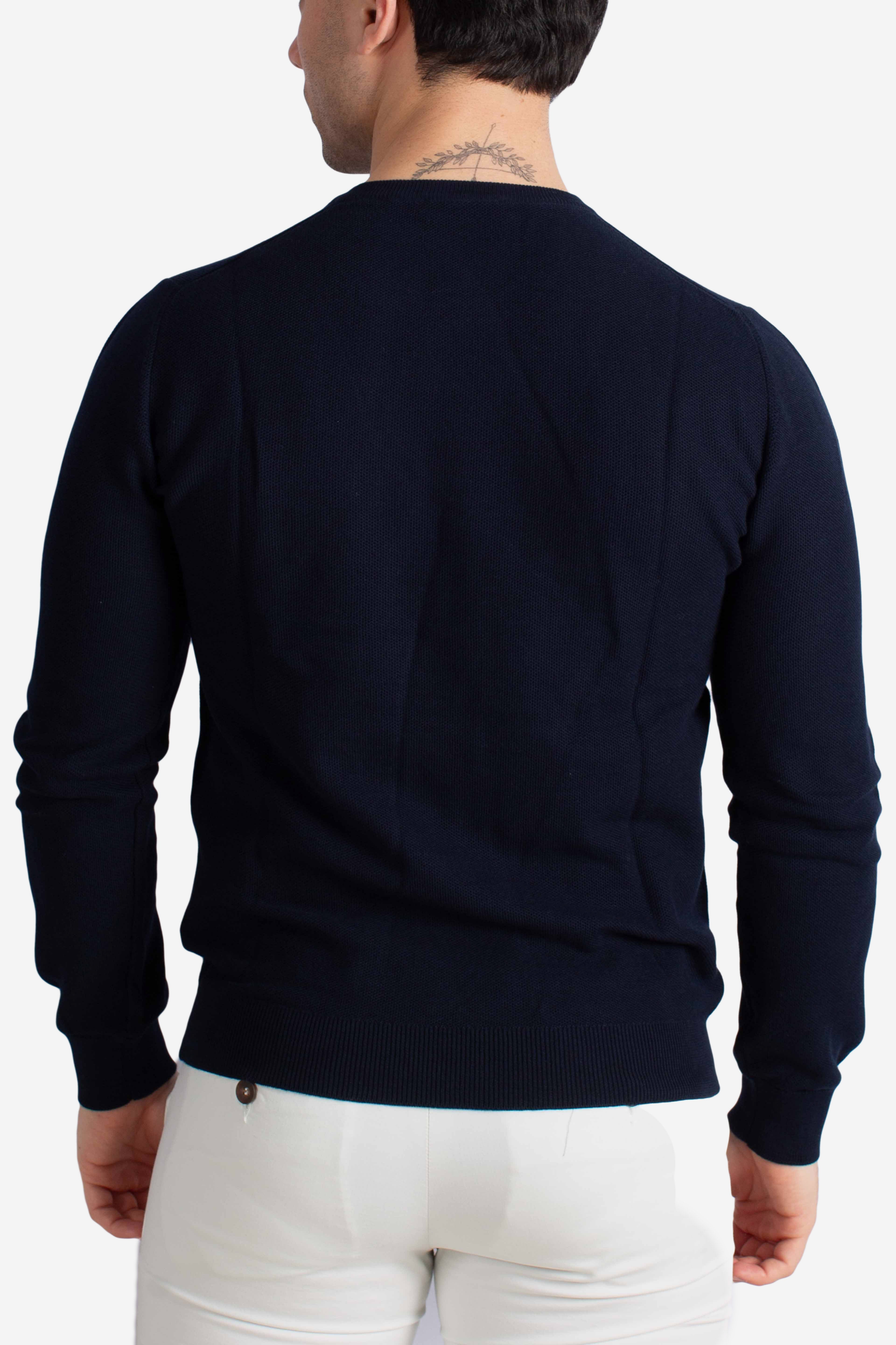 Pull Girocollo Travel in Cotone blu