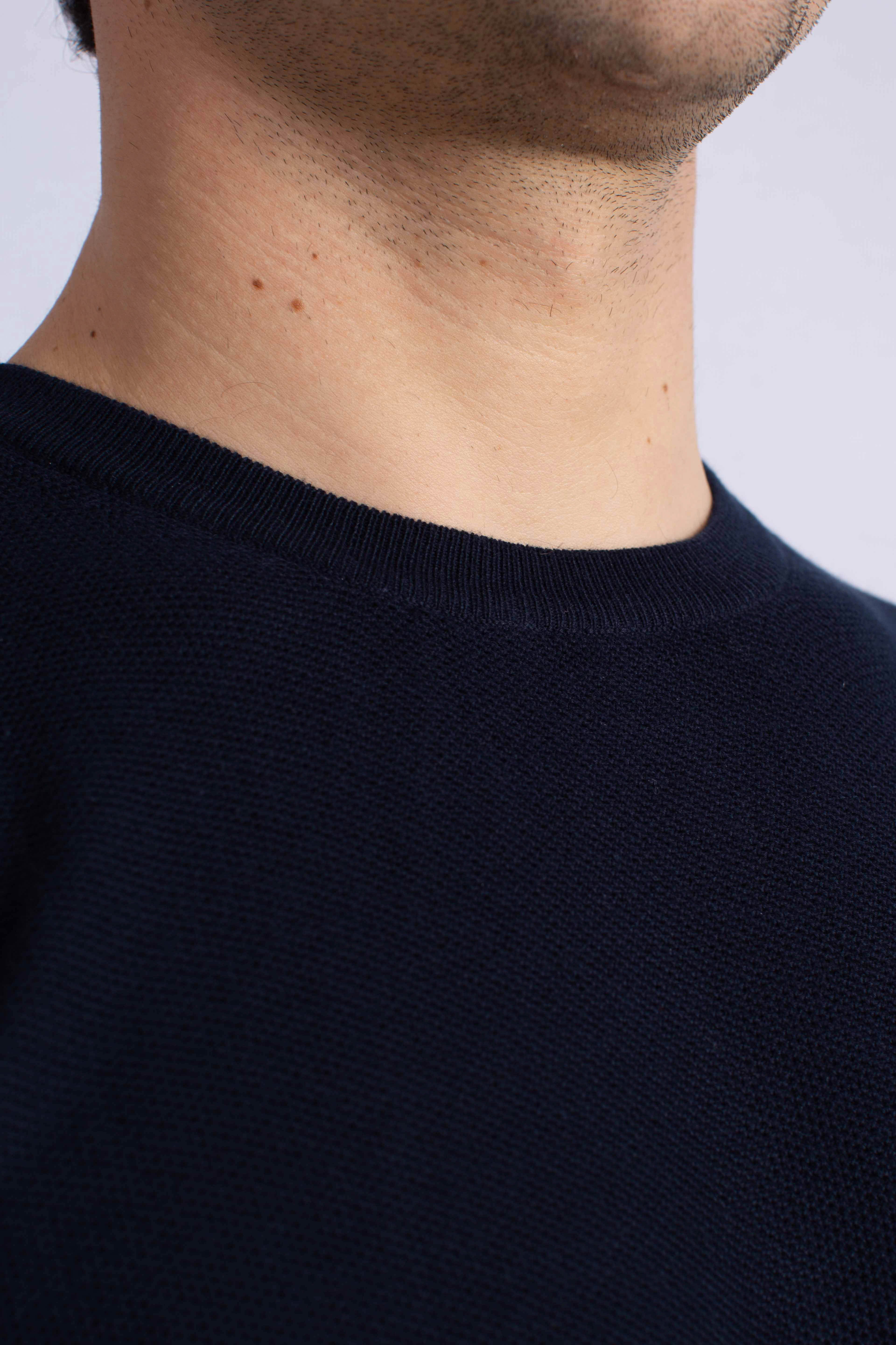 Pull Girocollo Travel in Cotone blu
