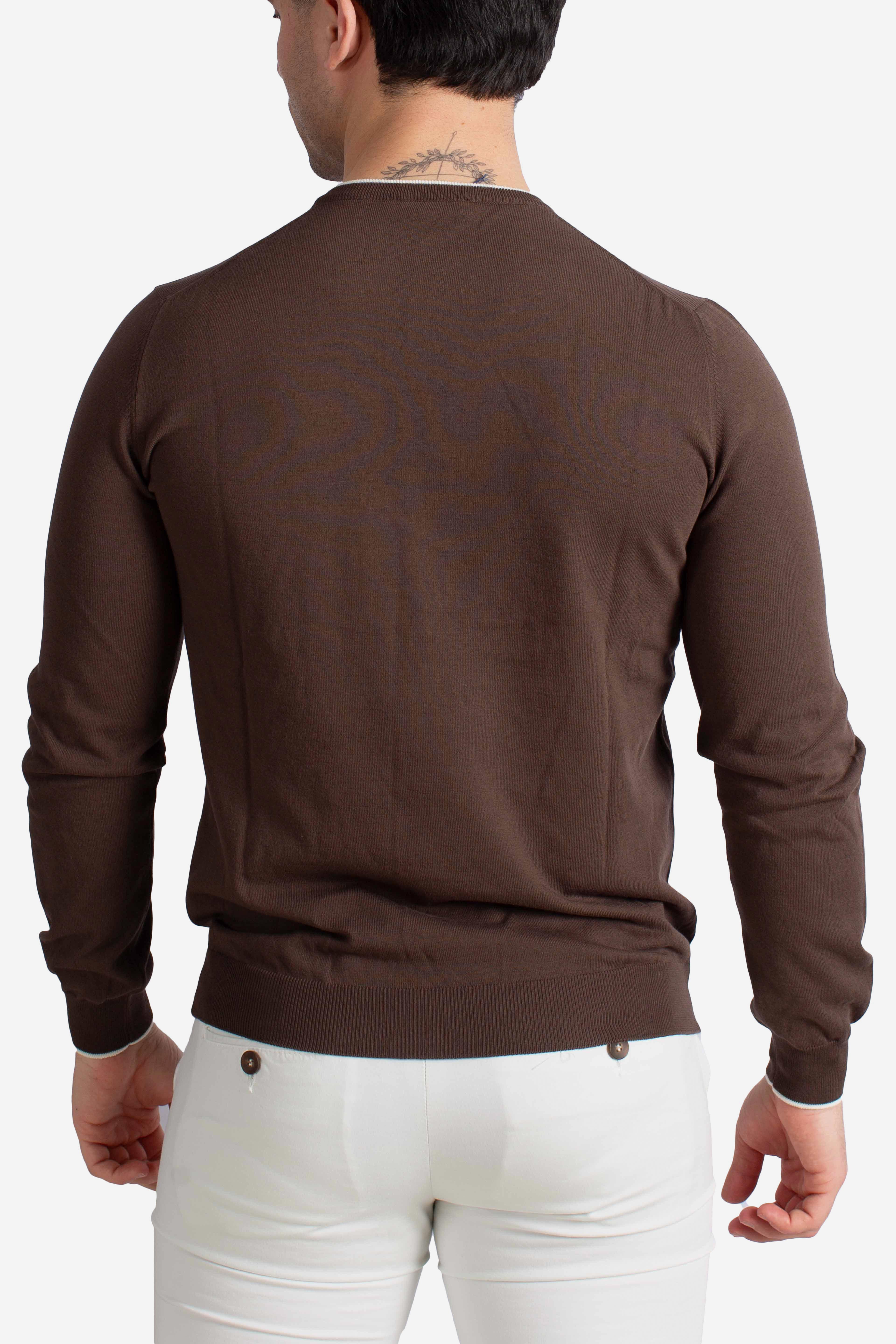 Pull Girocollo in Cotone moro