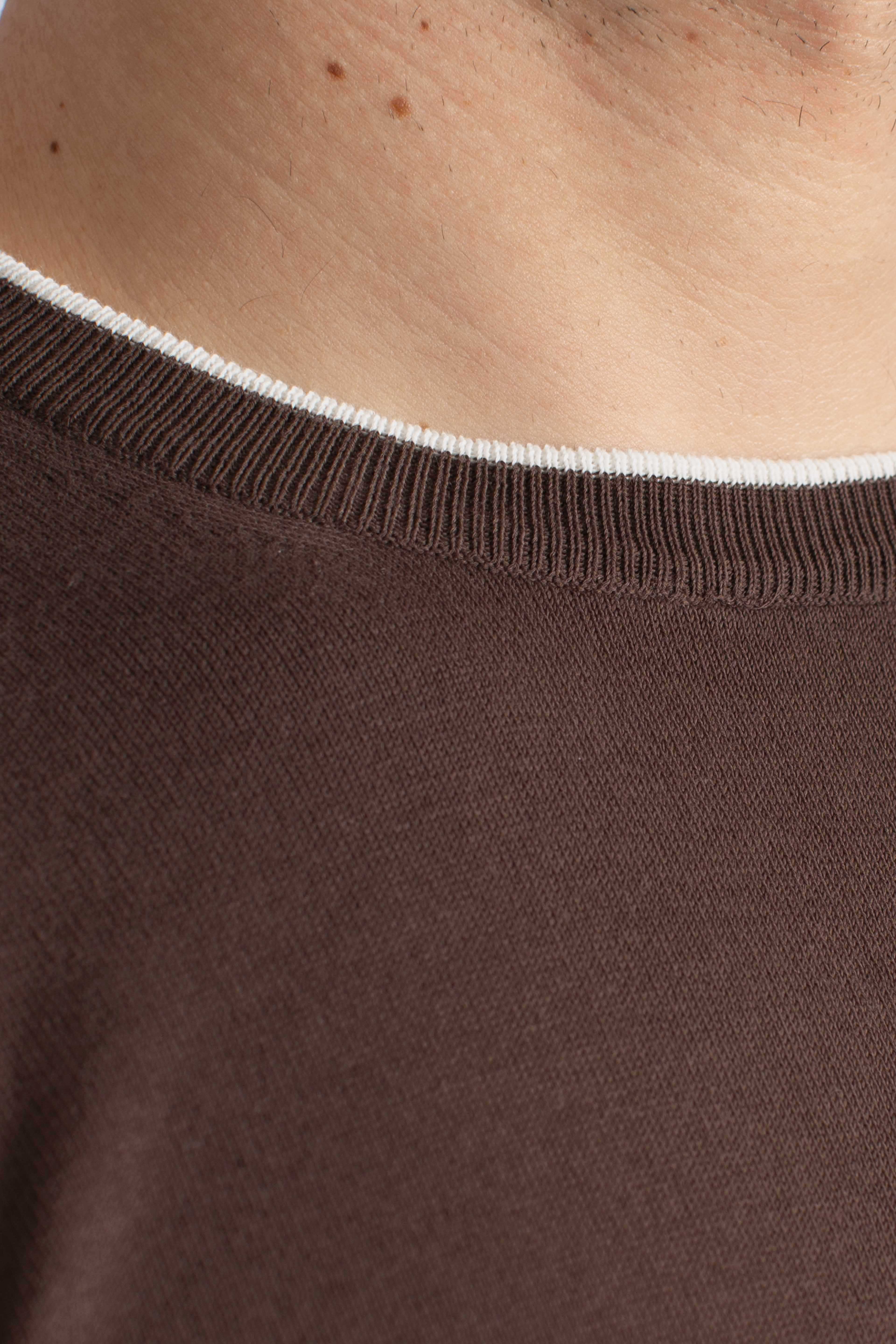 Pull Girocollo in Cotone moro