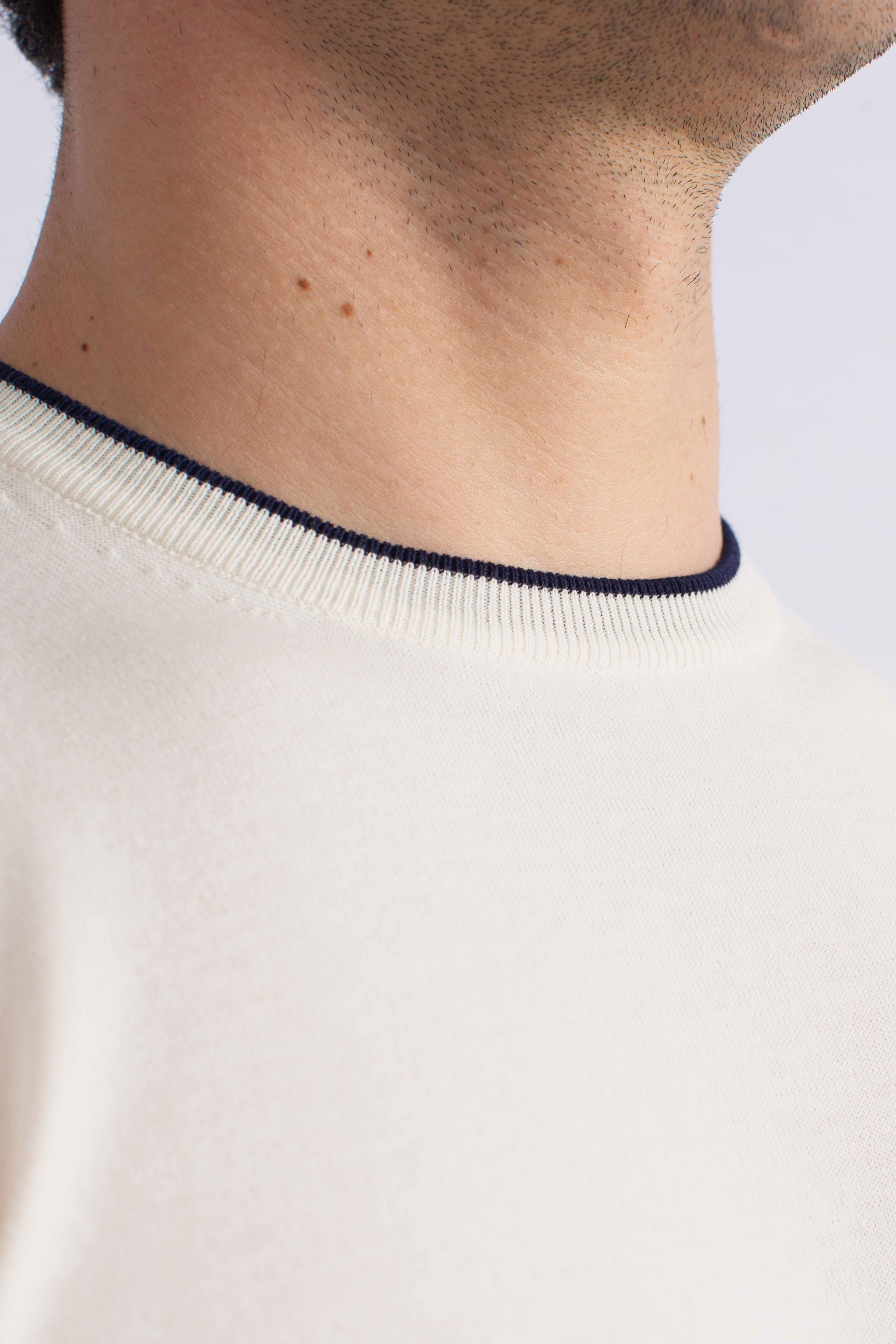 Pull Girocollo in Cotone bianco
