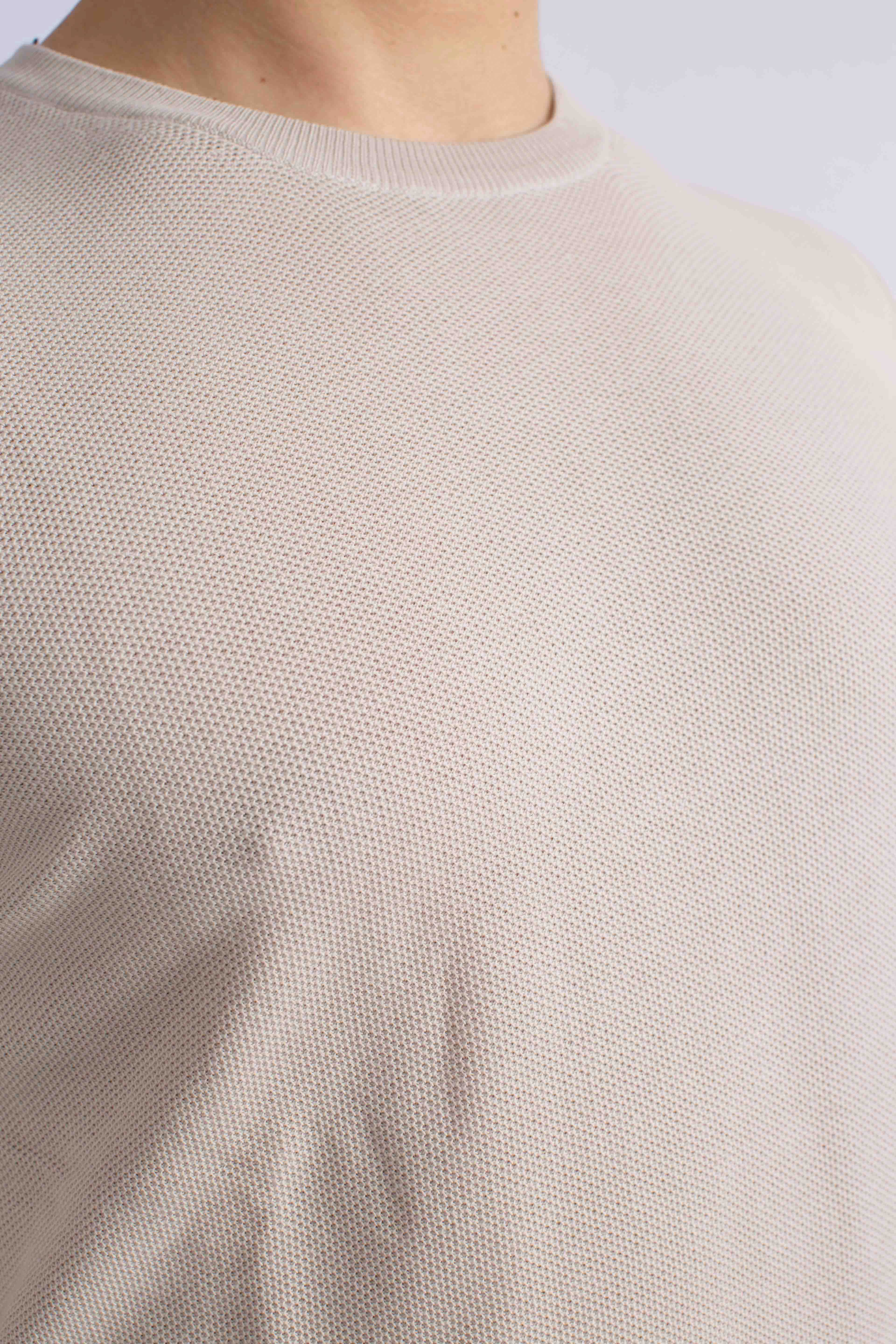 Pull Girocollo Travel in Cotone beige