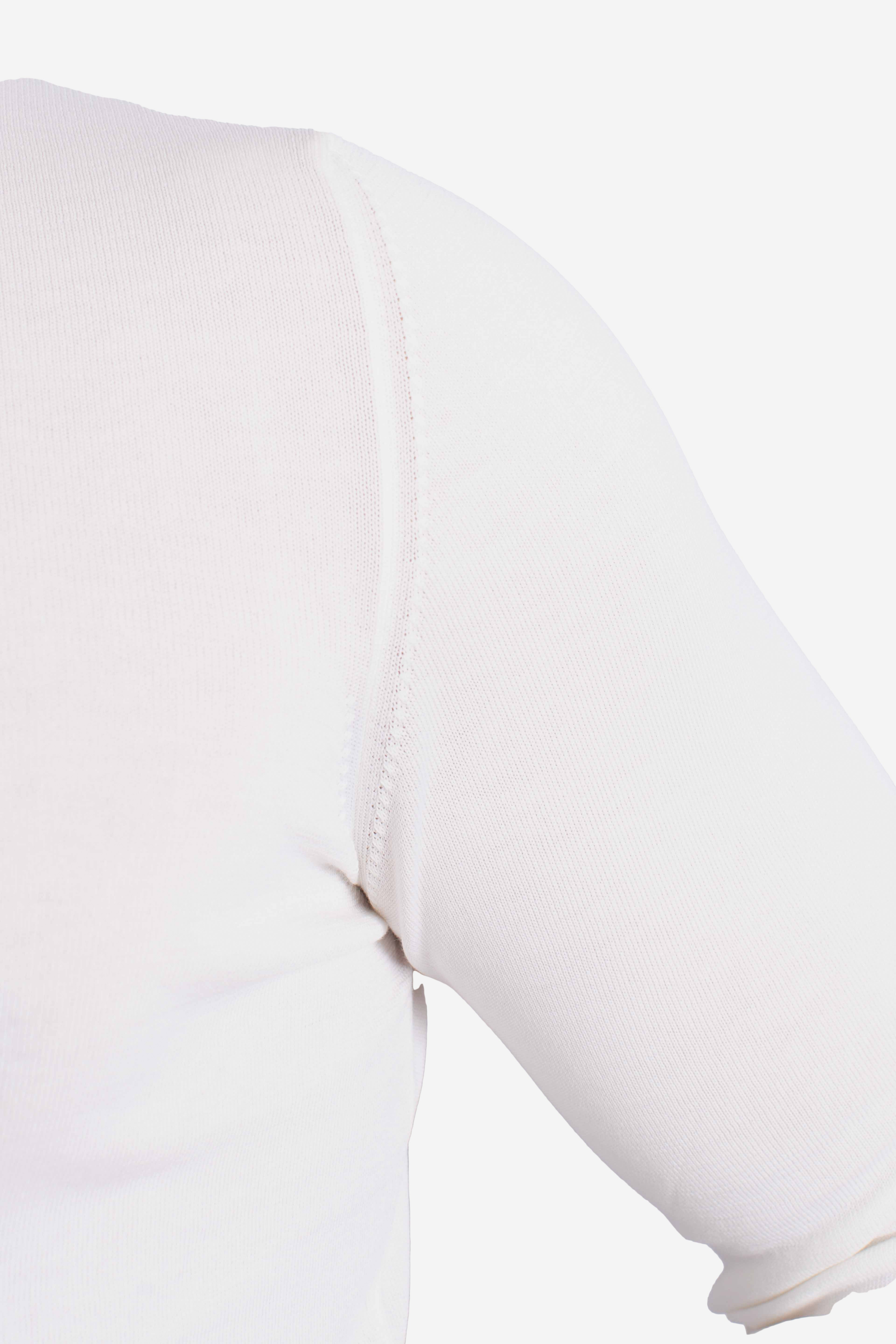 Maglia girocollo in cotone extrafine white