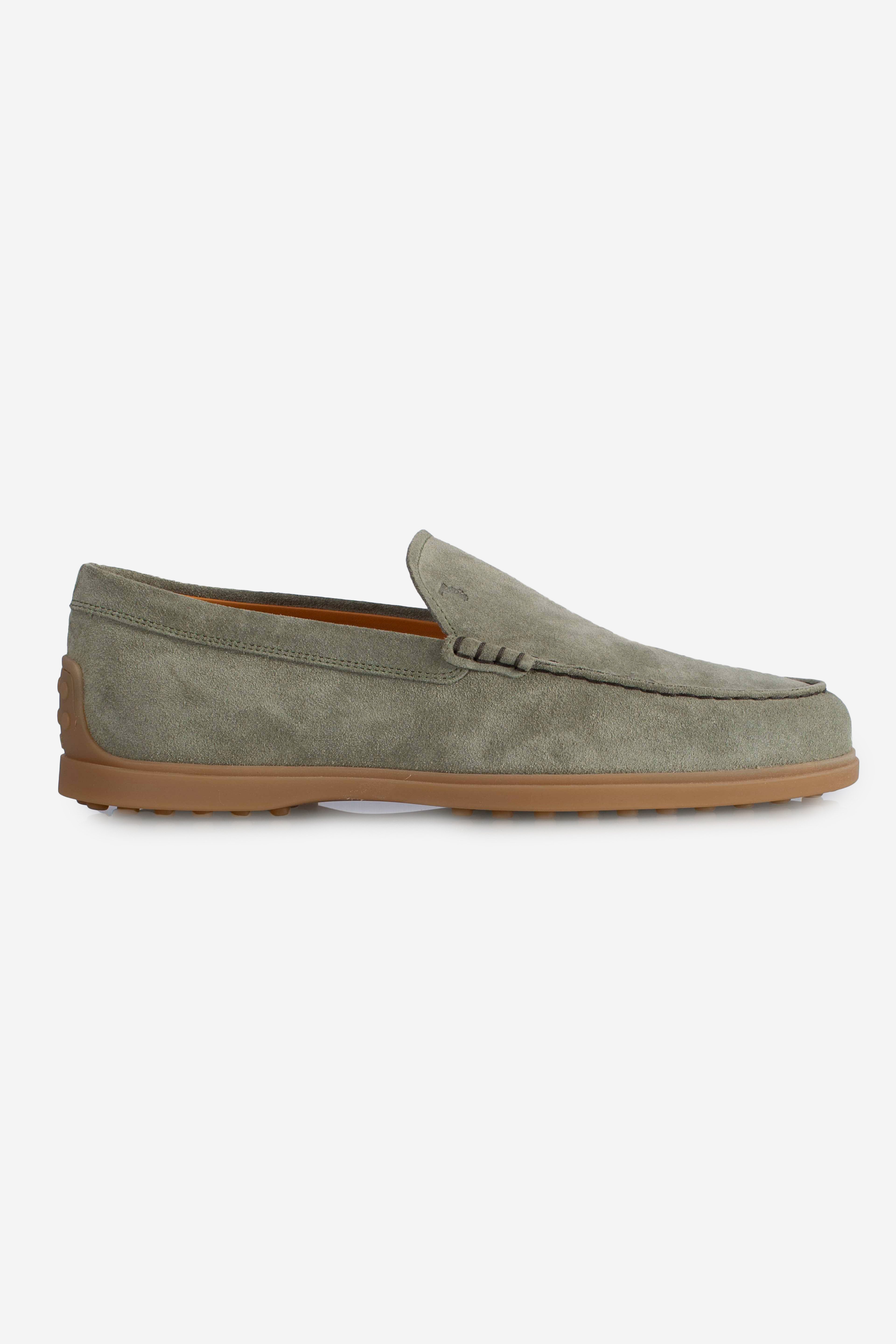 Mocassino Pantofola in Pelle Scamosciata verde