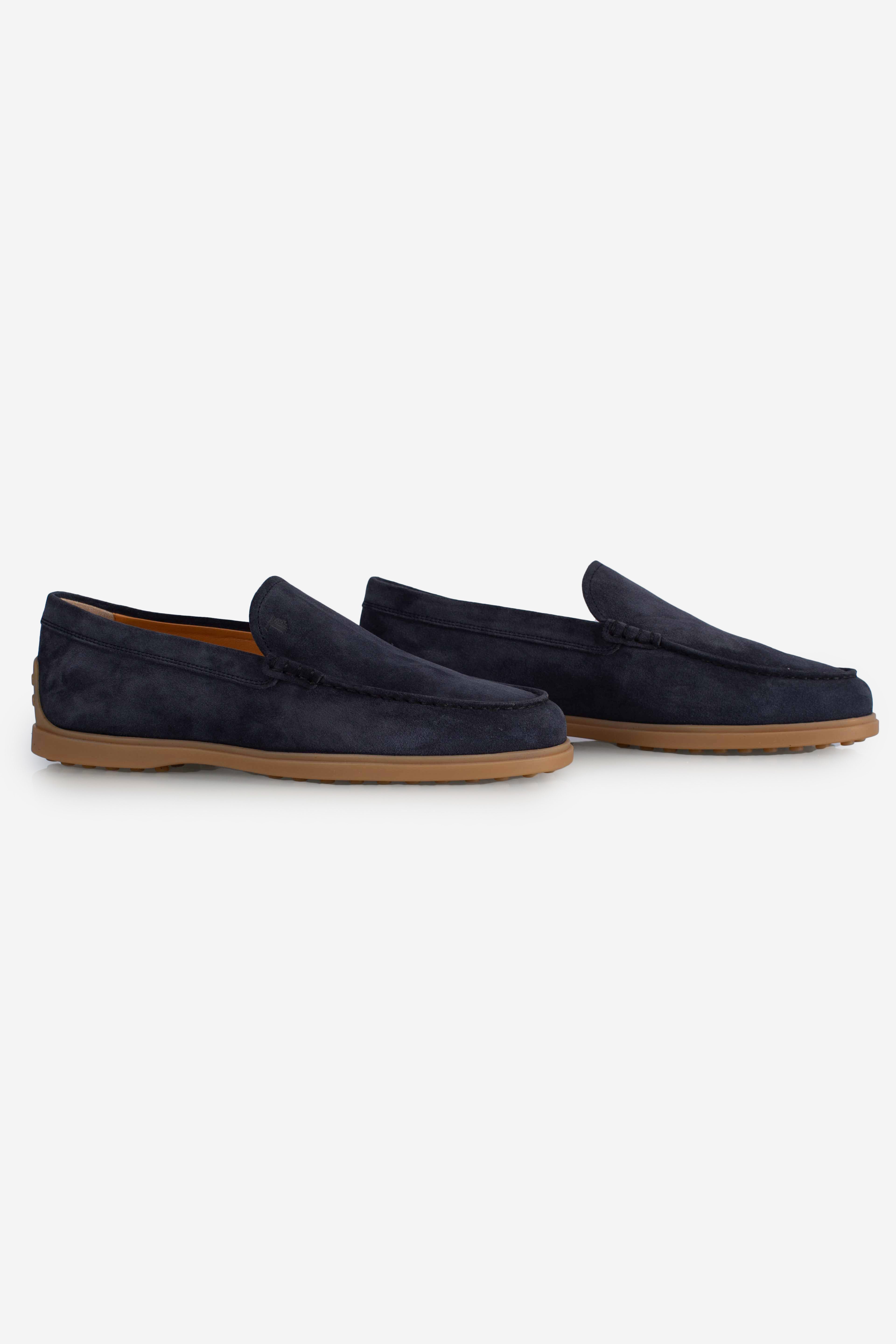 Mocassino Pantofola in Pelle Scamosciata blu