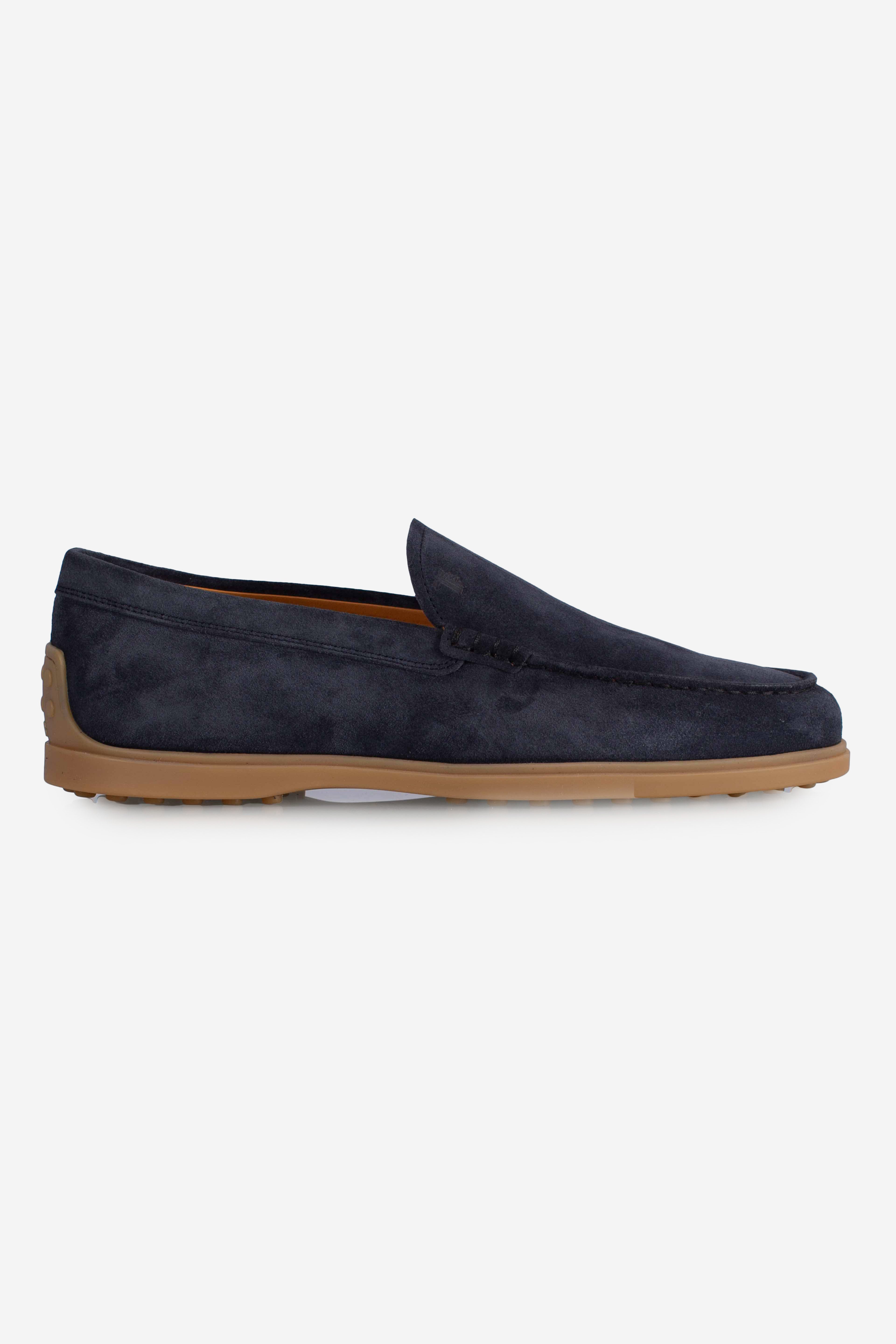 Mocassino Pantofola in Pelle Scamosciata blu