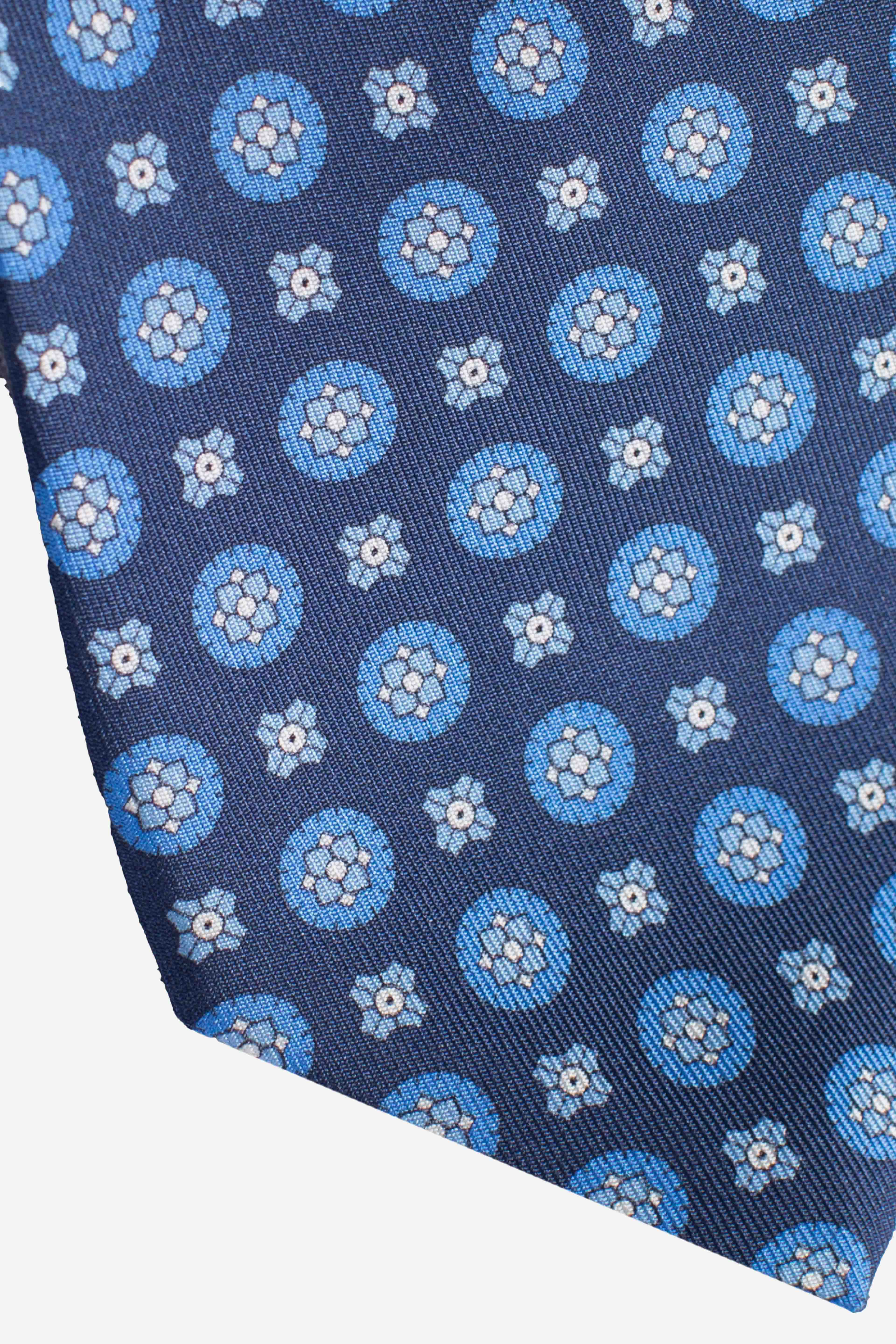 Cravatta in seta rosoni blu