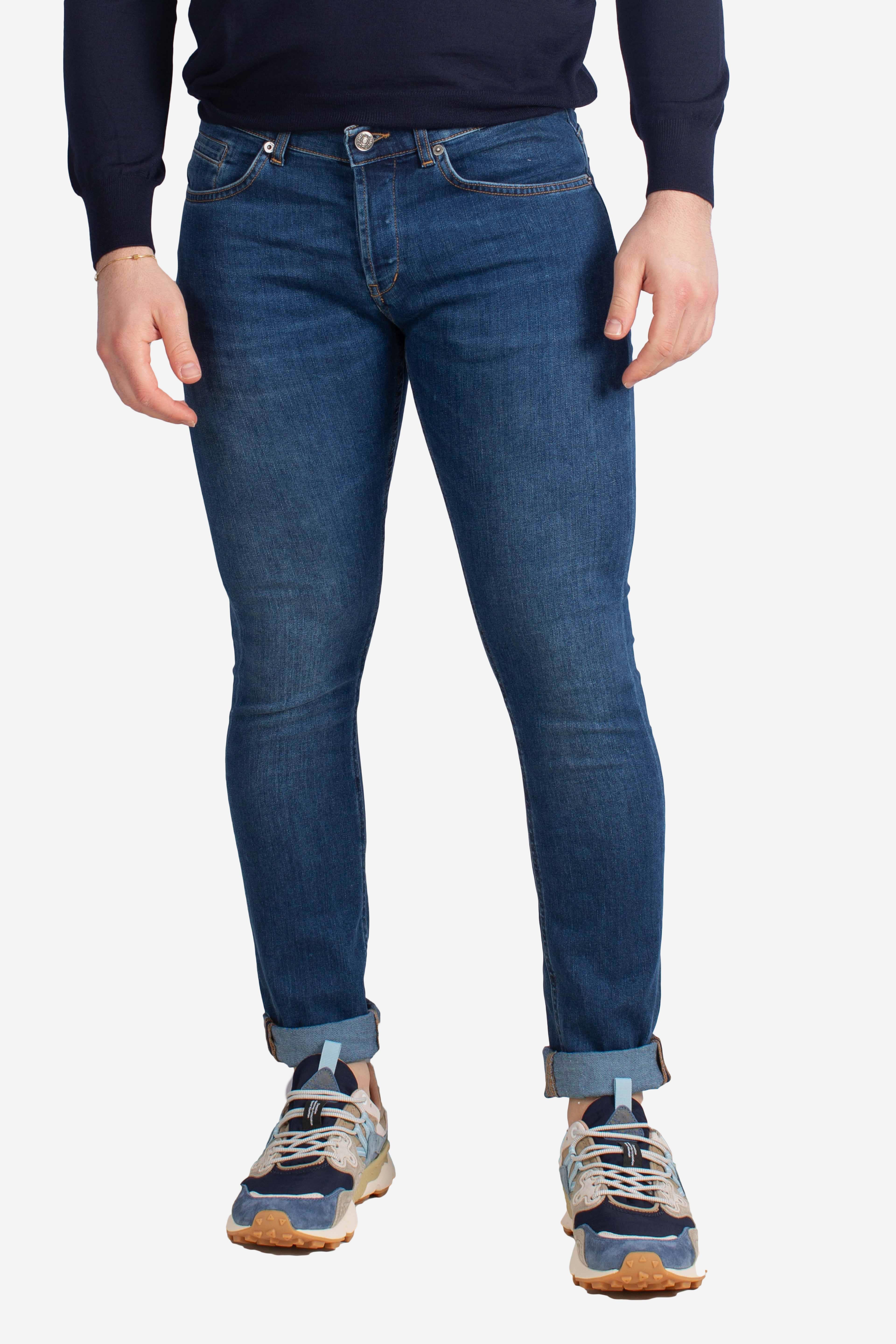 Jeans 5 tasche skinny George in coolmax denim stretch 9 oz