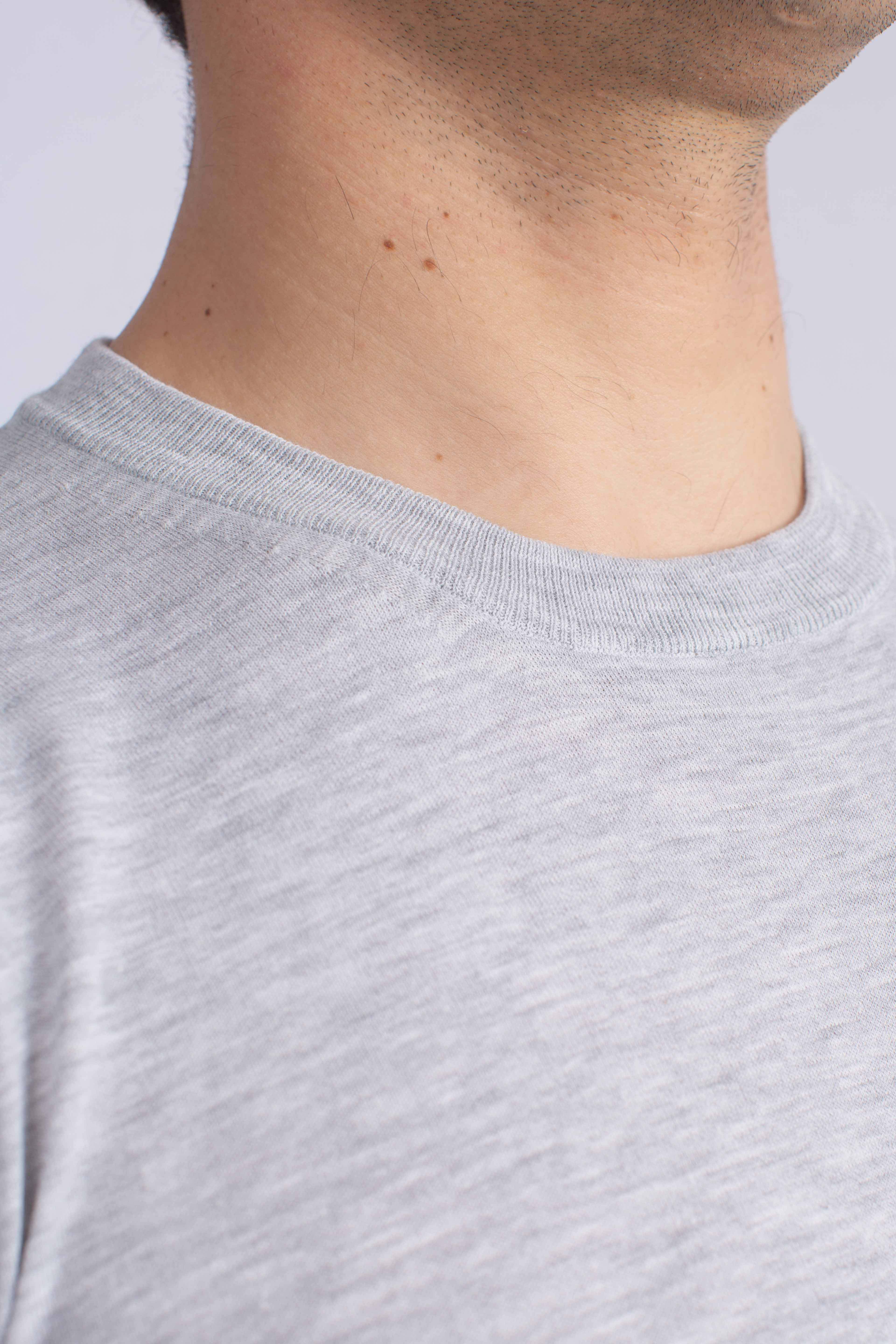 Maglia girocollo in cotone extra-fine grey