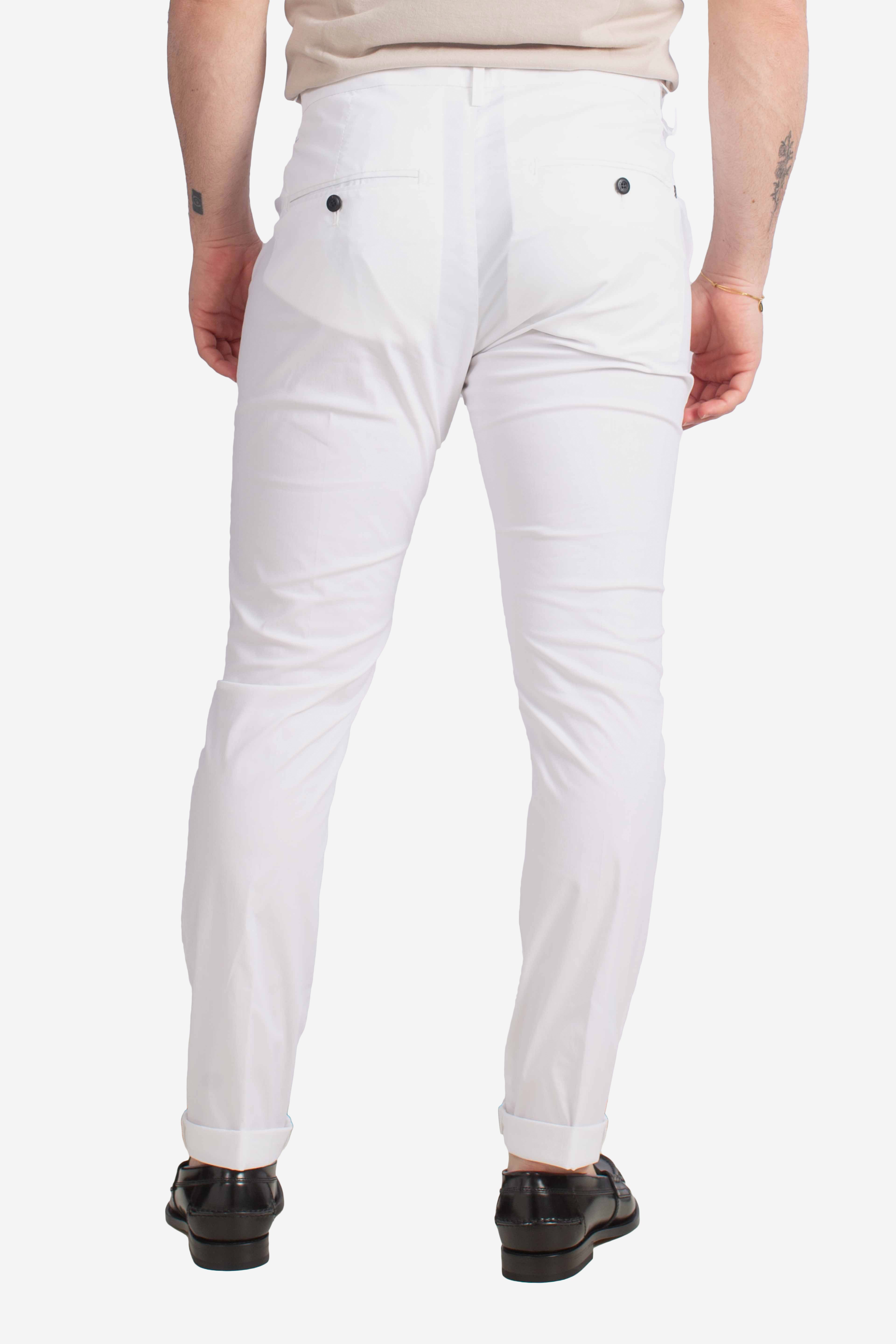 Pantalone slim chino Gaubert in popeline cotone nylon bianco