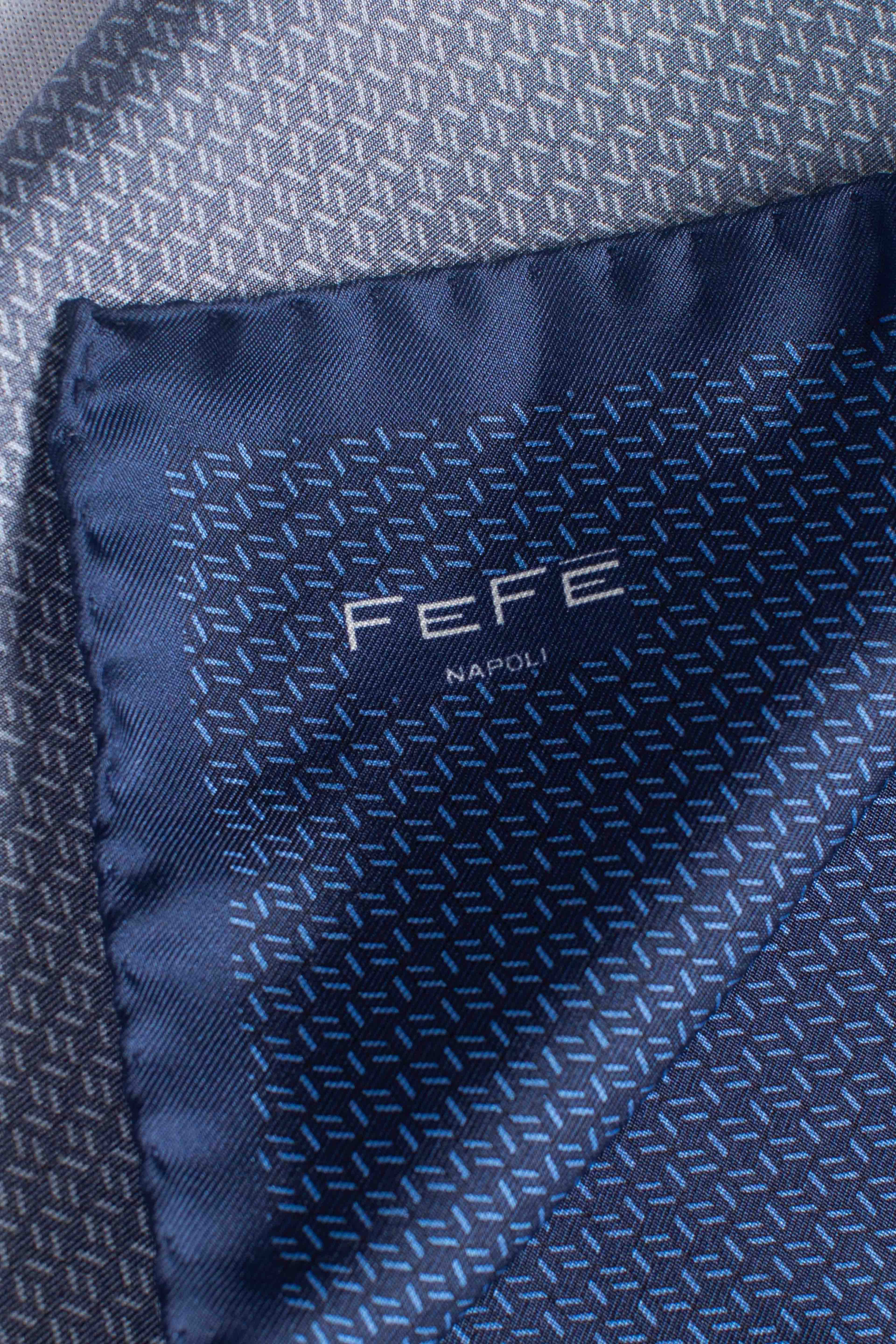 Pochette in seta optical blu