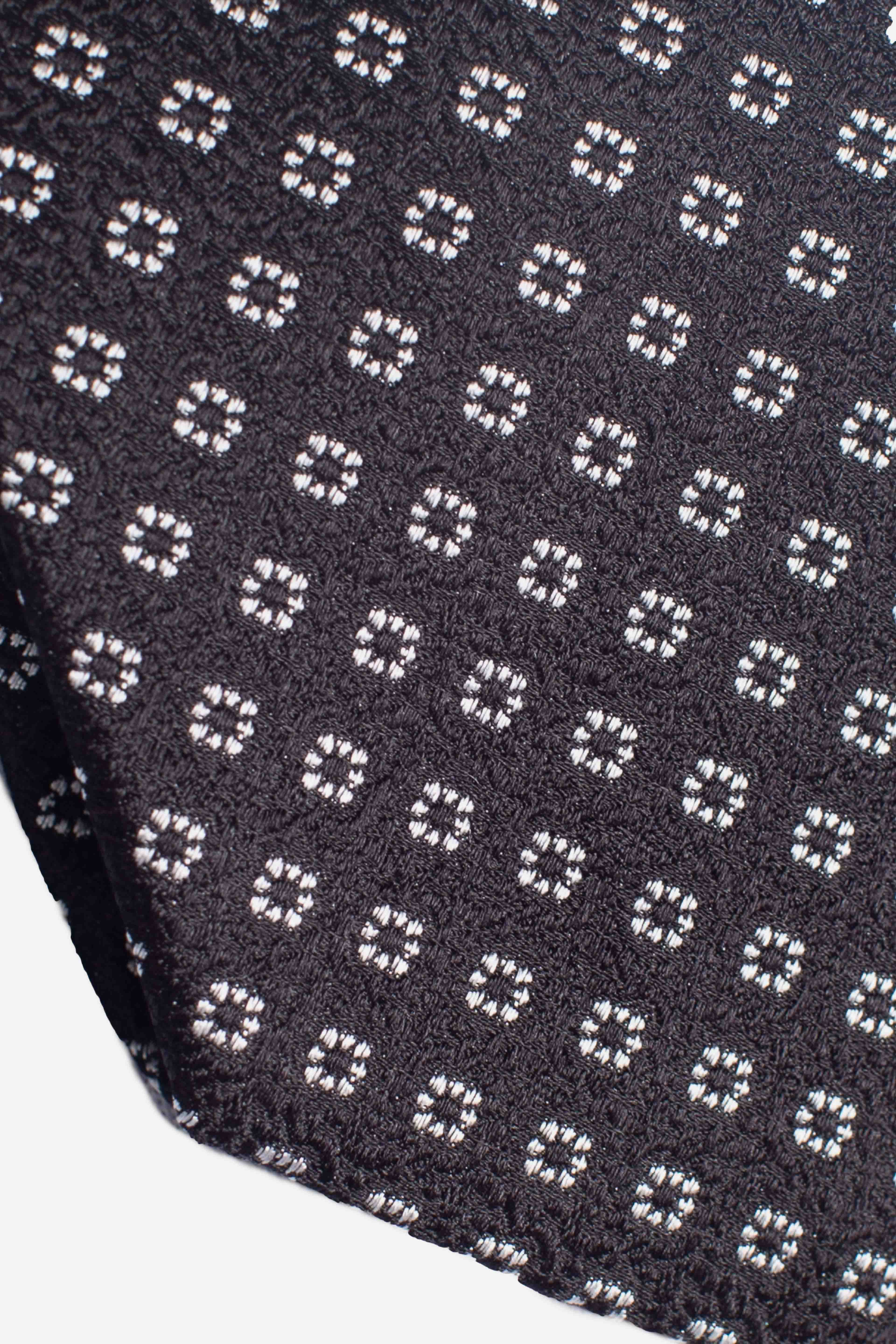 Cravatta in seta micro disegno nero