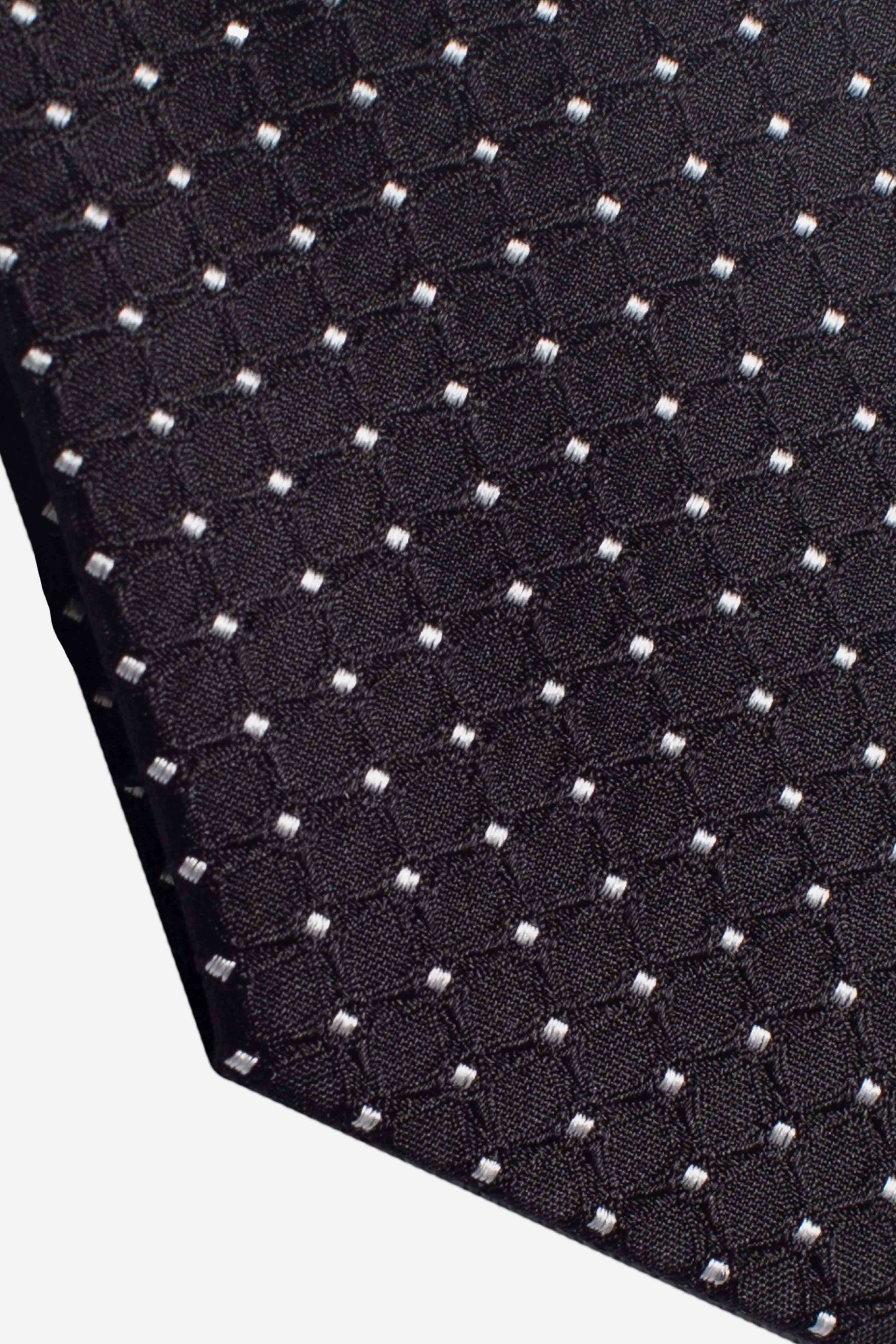 Cravatta in seta in micro fantasia nero
