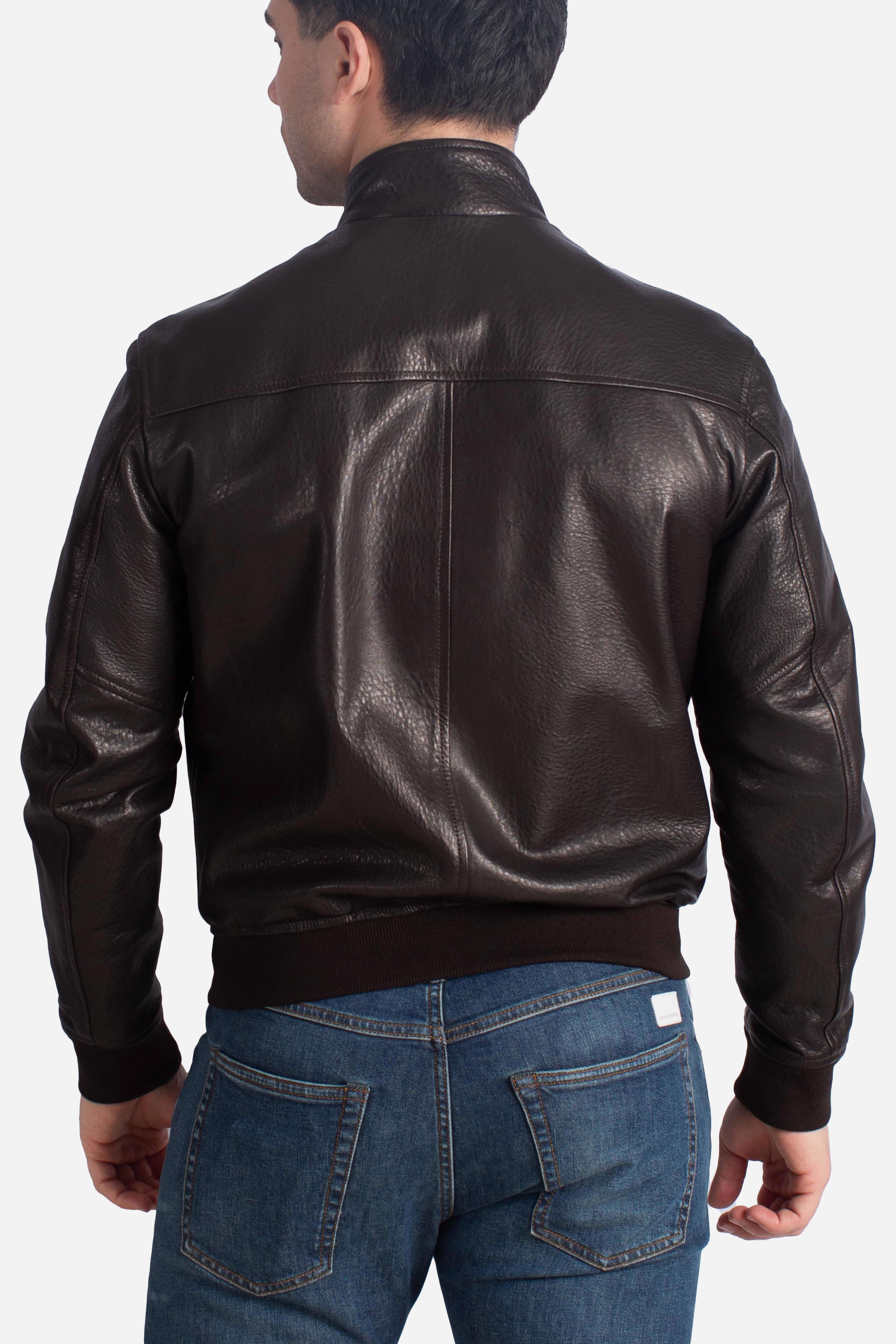 Giubbino Ice Pe in pelle moro