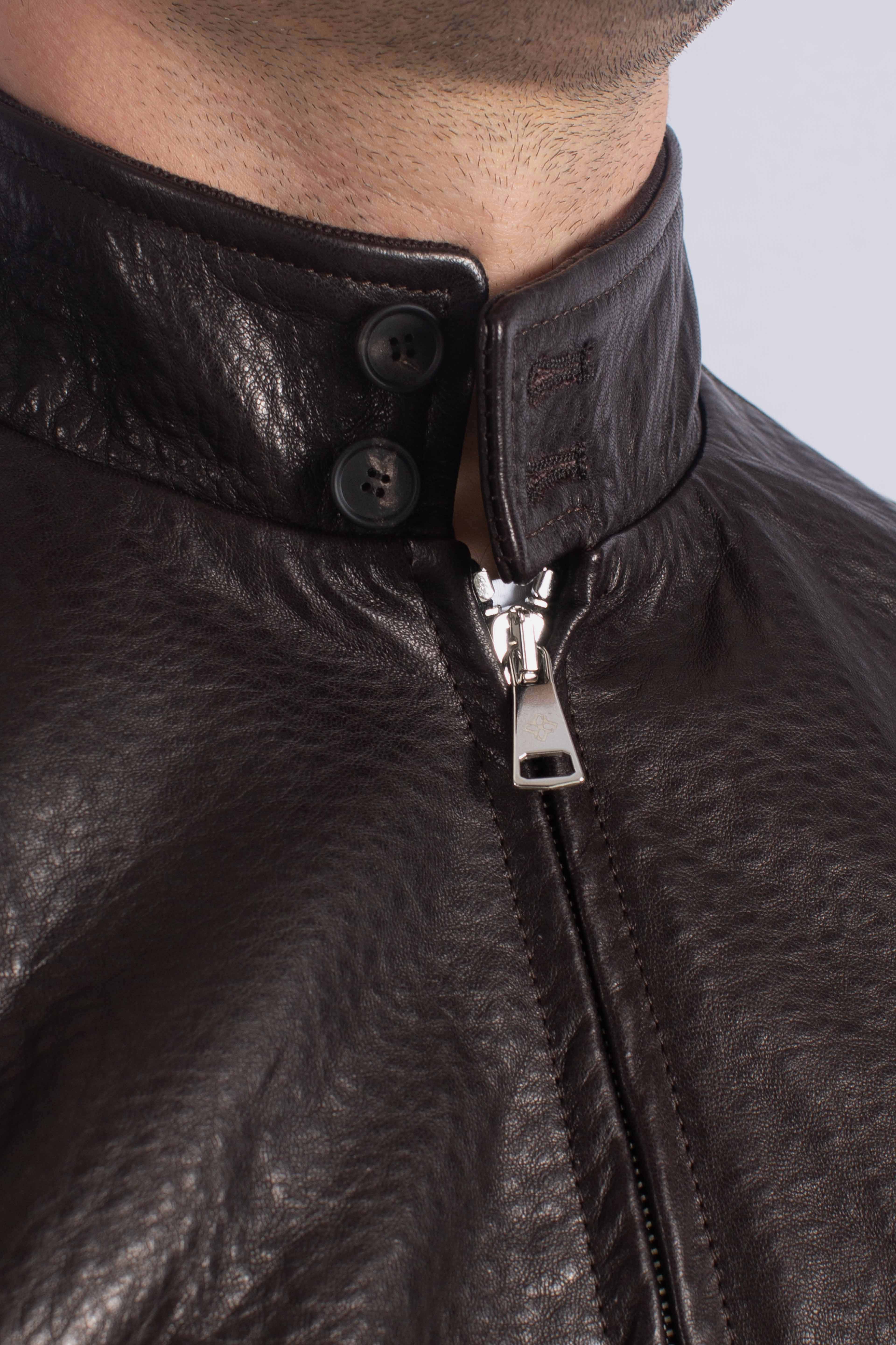 Giubbino Ice Pe in pelle moro